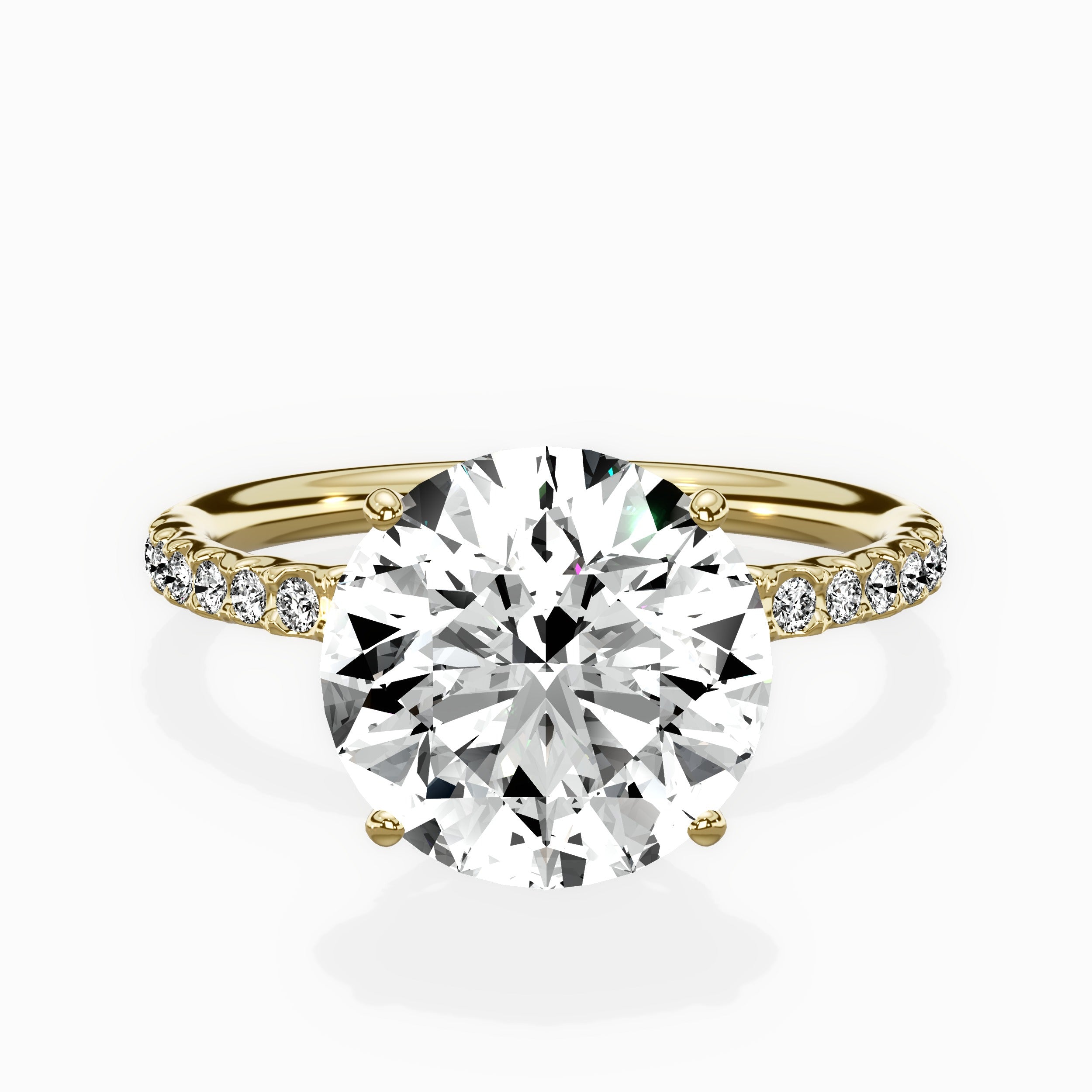 Martini Pave Solitaire Engagement Ring