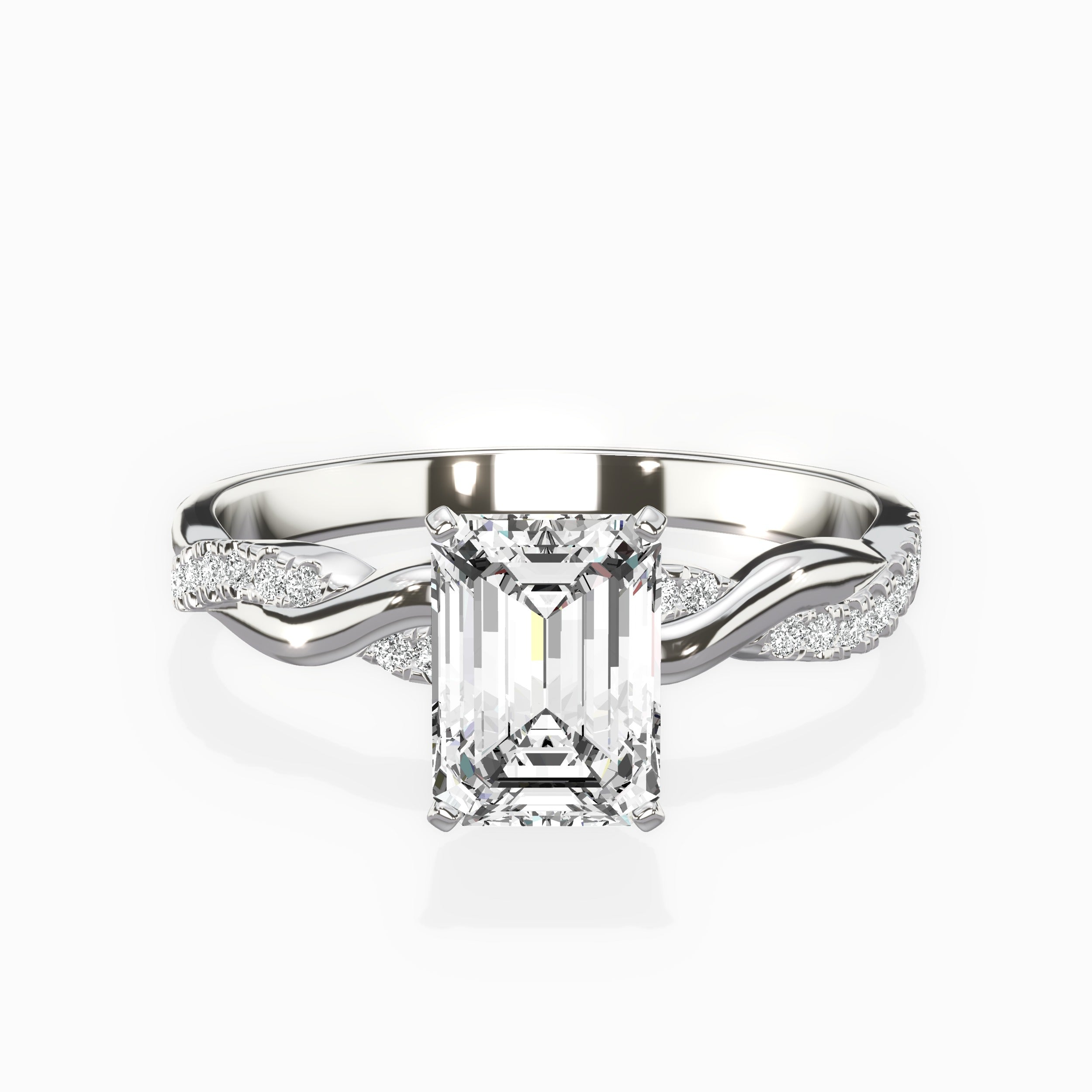 Intertwined Solitaire Engagement Ring