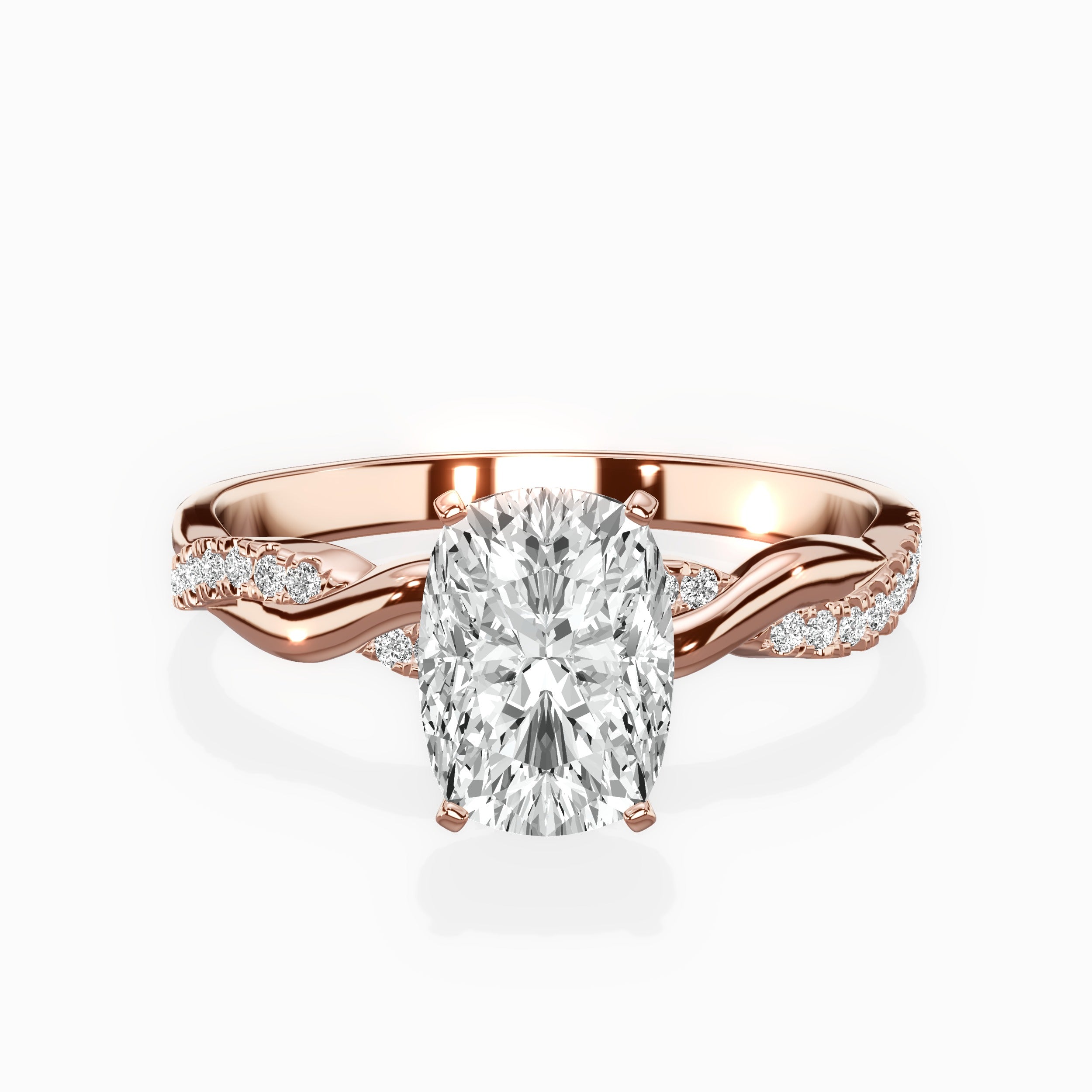 Intertwined Solitaire Engagement Ring