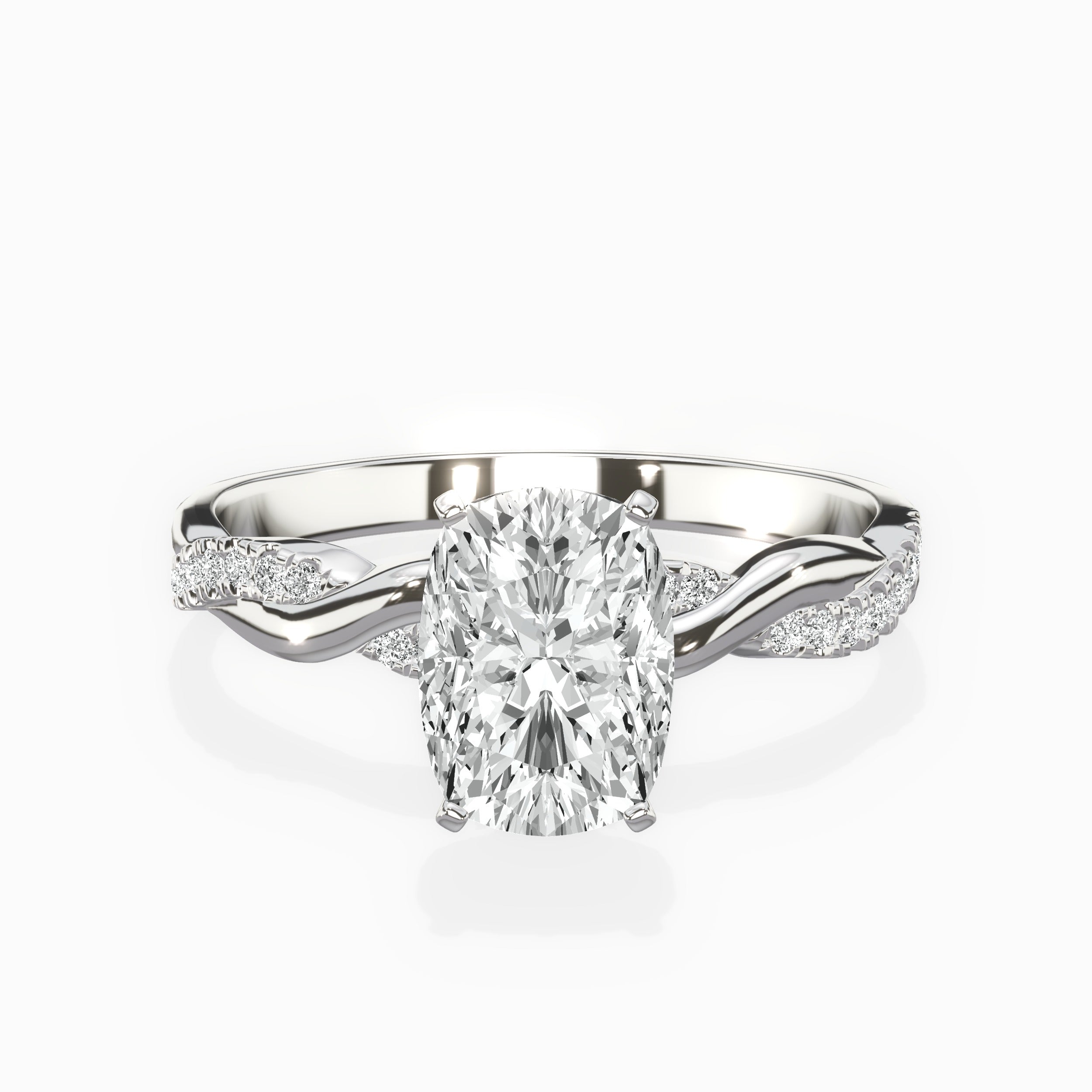 Intertwined Solitaire Engagement Ring