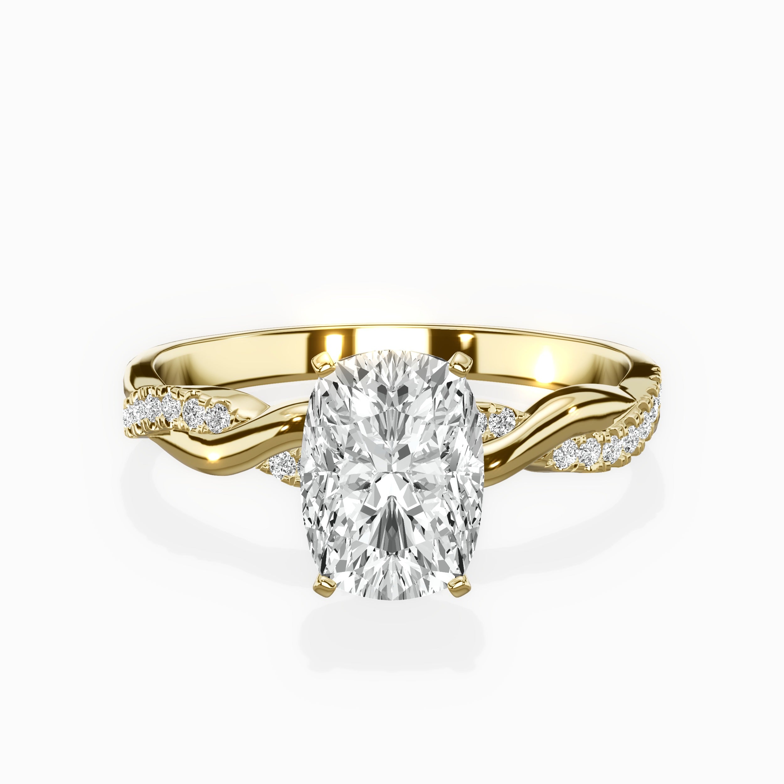 Intertwined Solitaire Engagement Ring