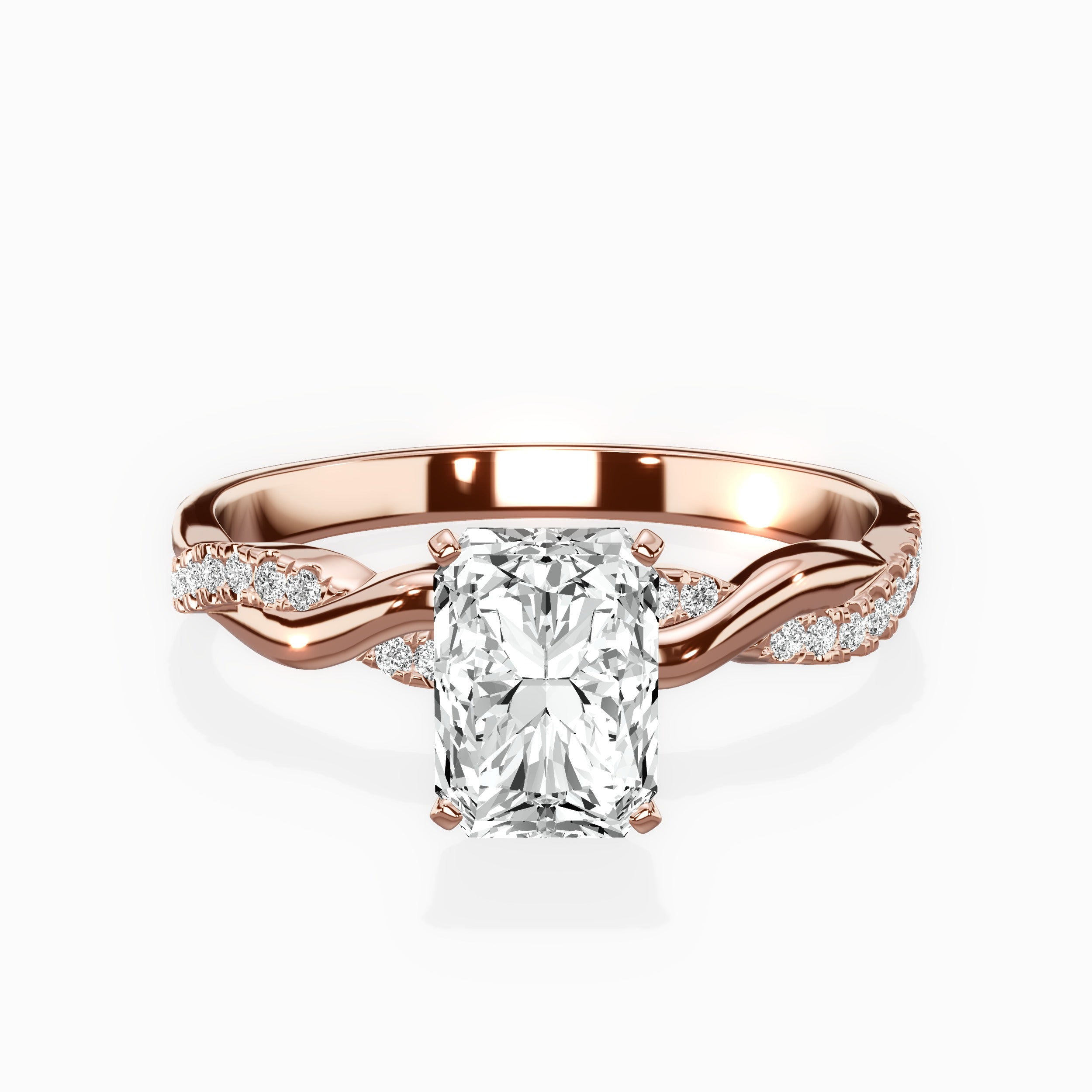Intertwined Solitaire Engagement Ring