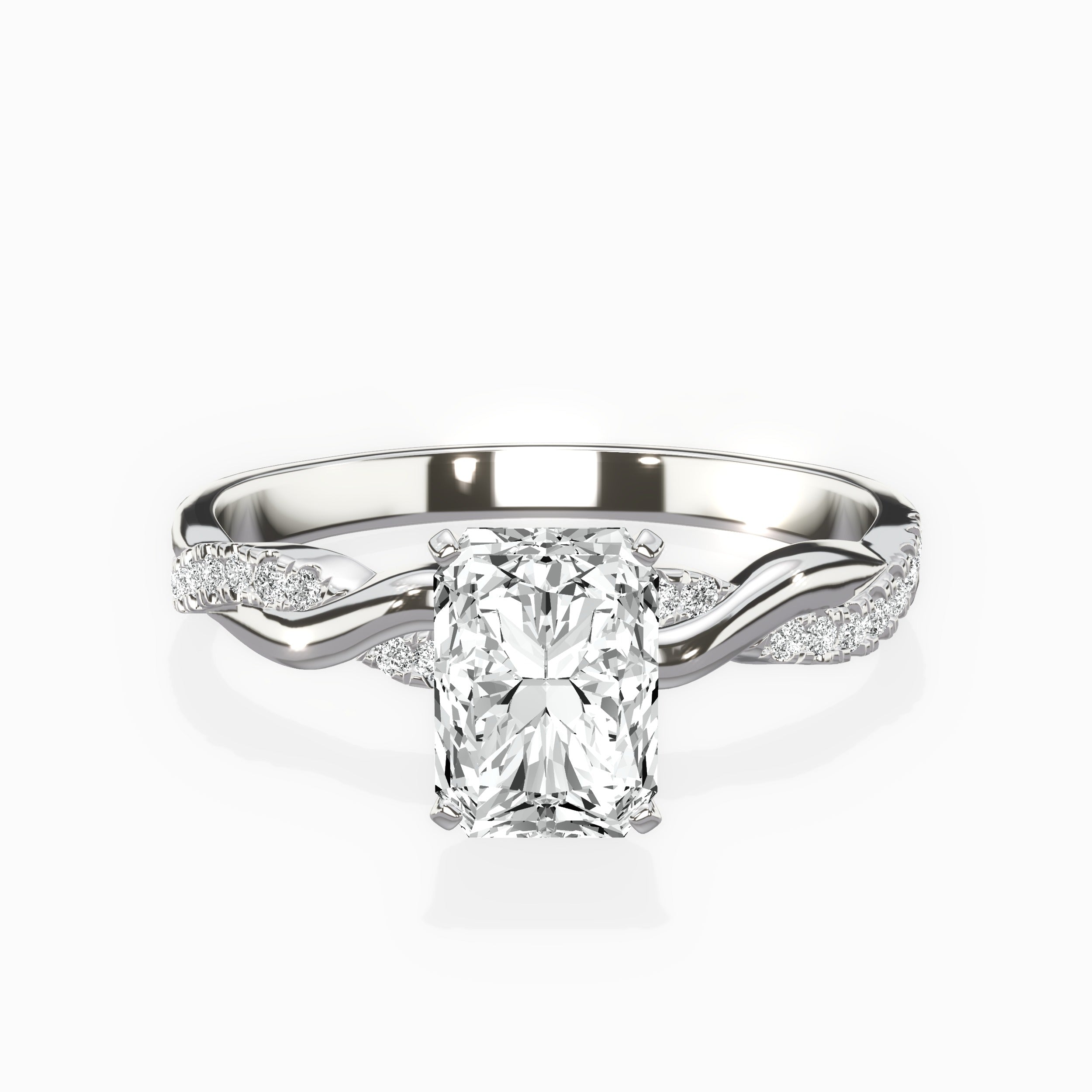 Intertwined Solitaire Engagement Ring