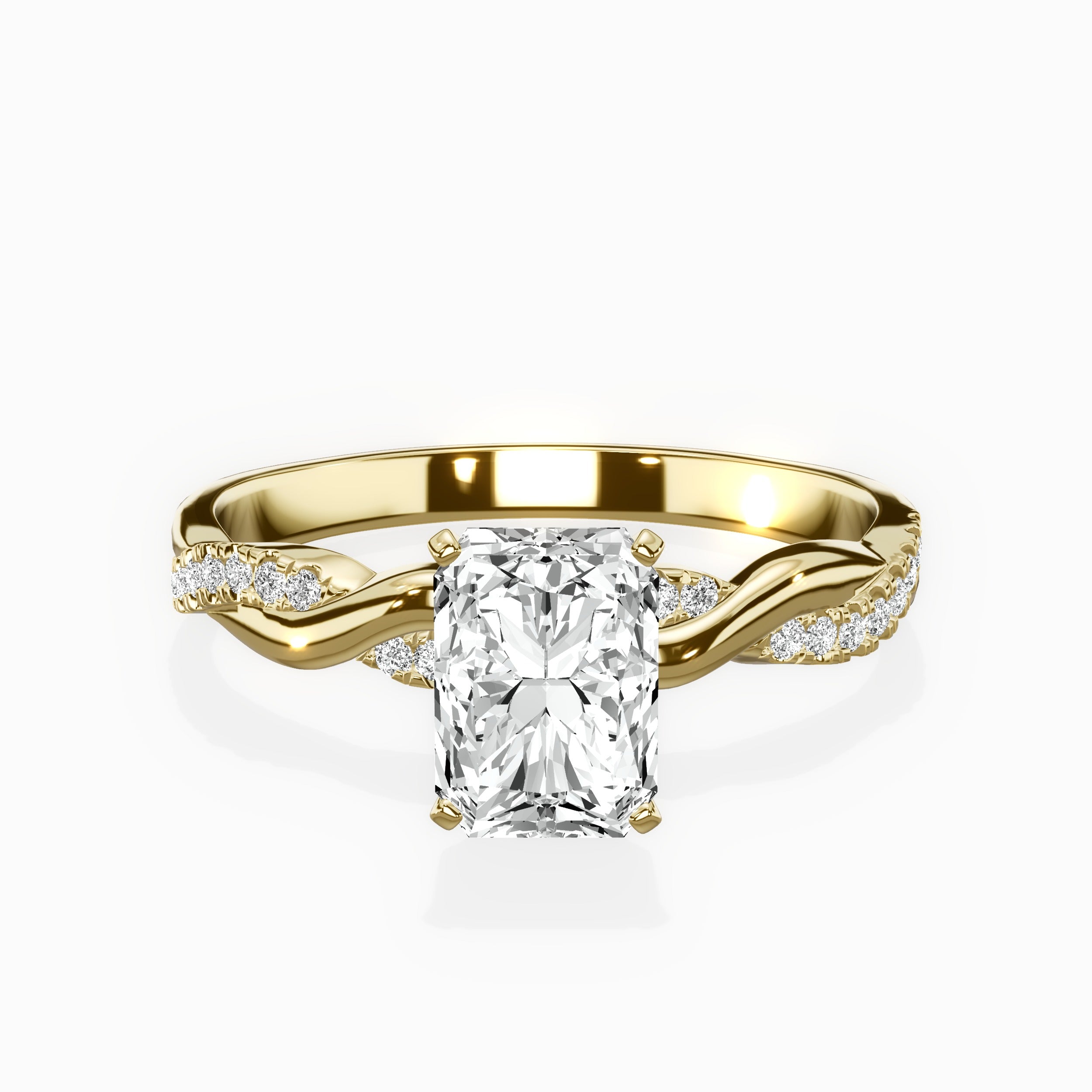 Intertwined Solitaire Engagement Ring