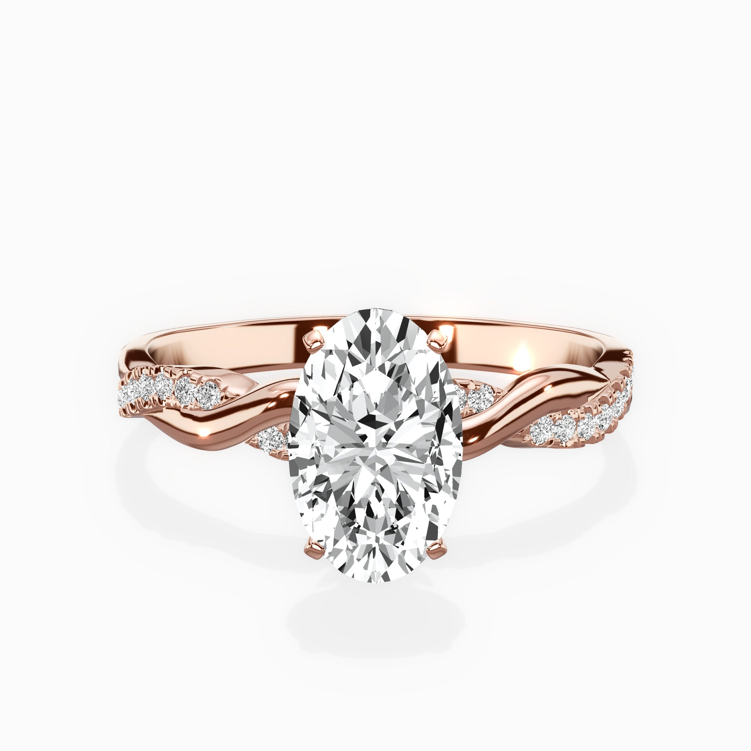 Intertwined Solitaire Engagement Ring