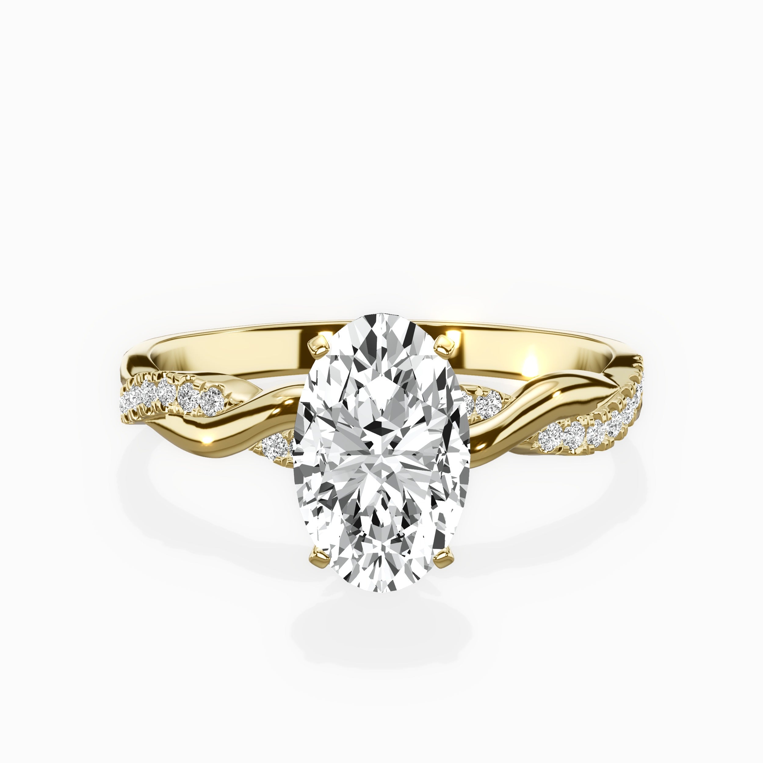 Intertwined Solitaire Engagement Ring