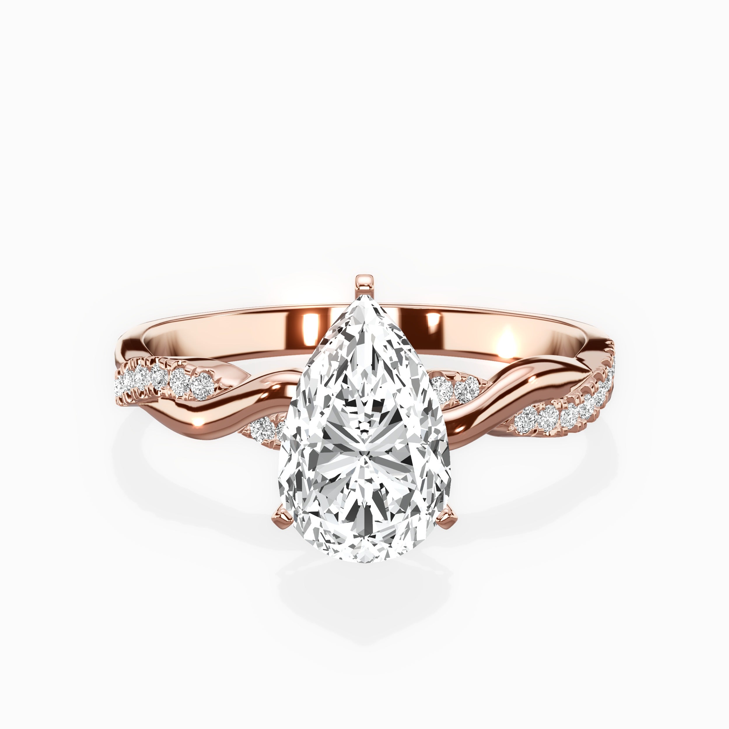 Intertwined Solitaire Engagement Ring