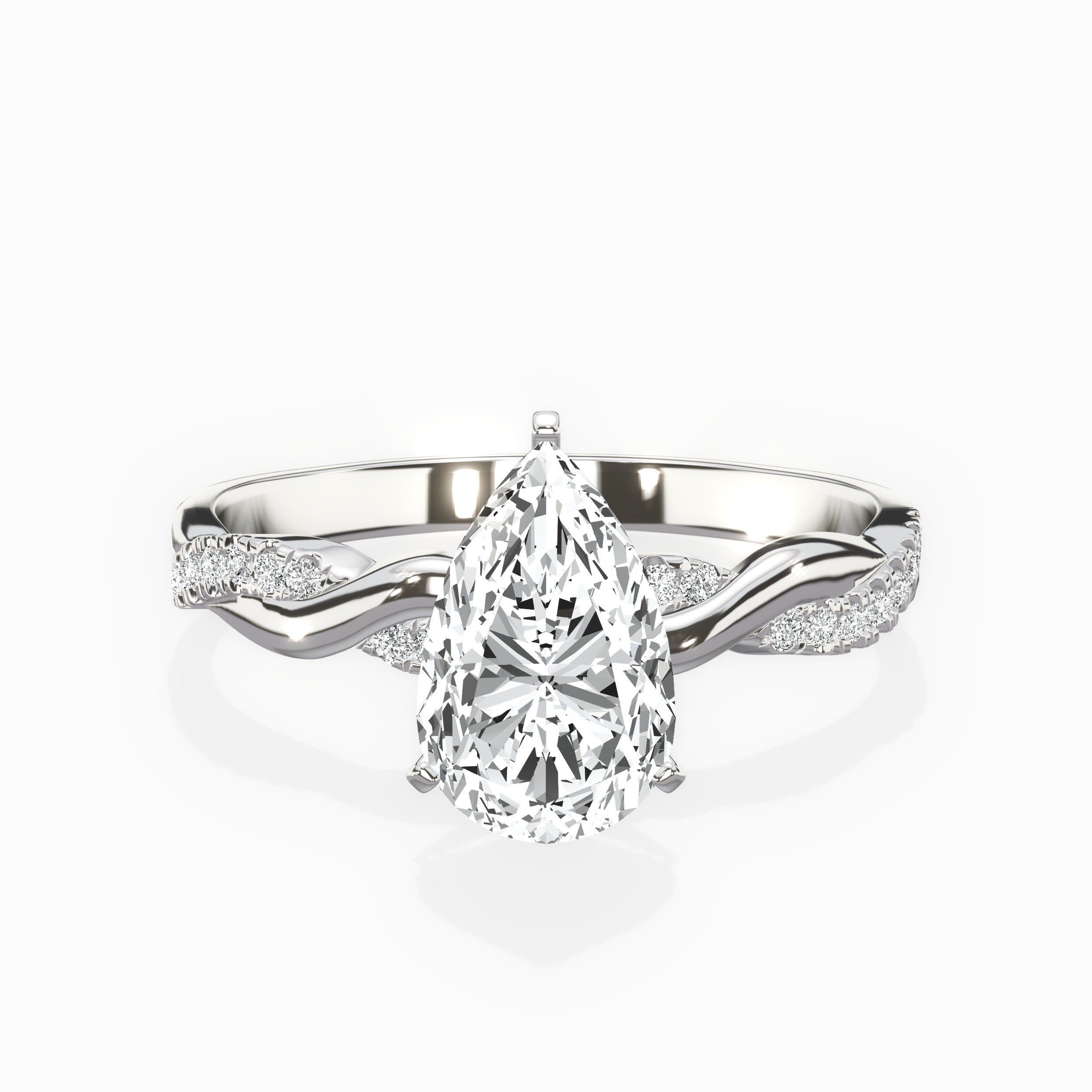 Intertwined Solitaire Engagement Ring
