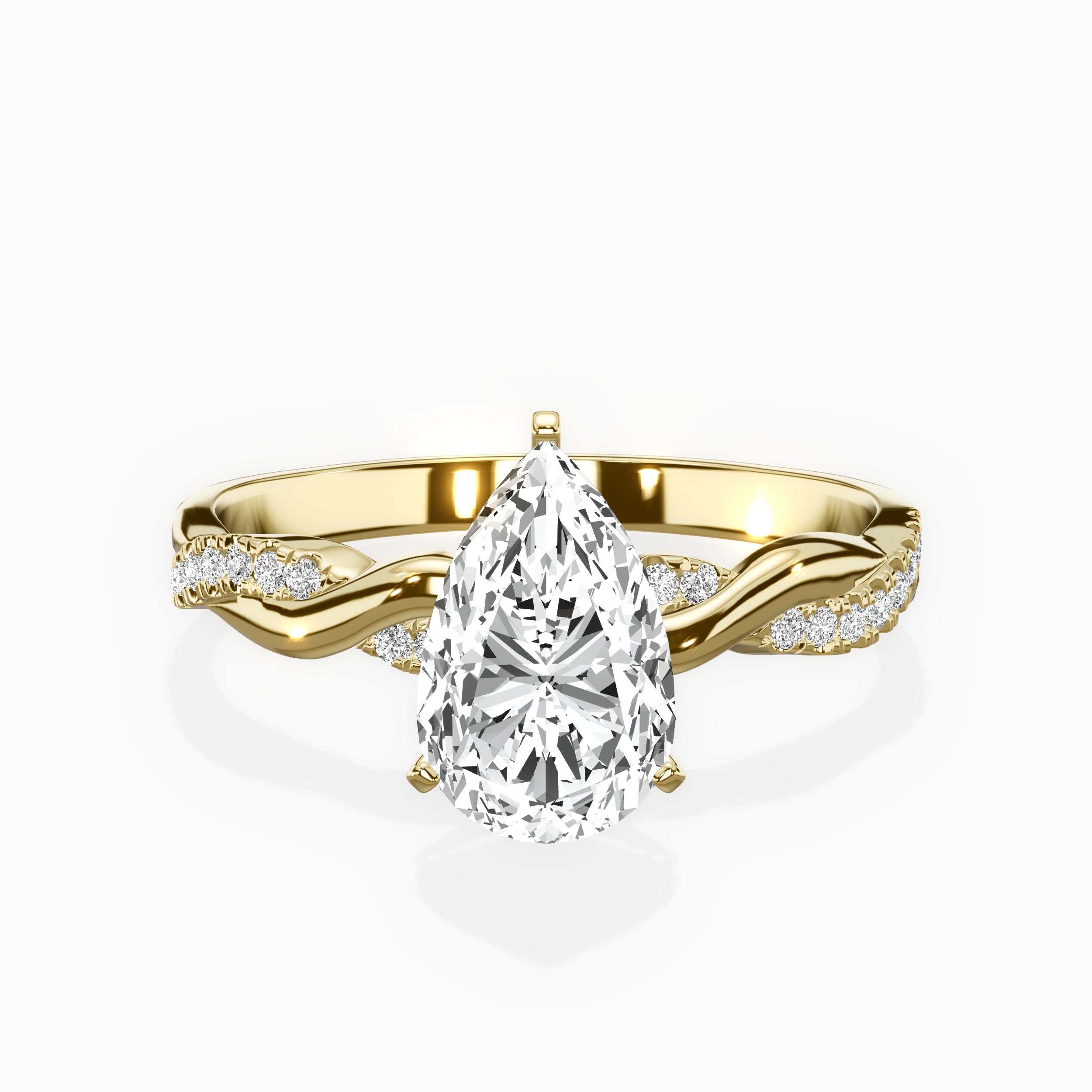 Intertwined Solitaire Engagement Ring