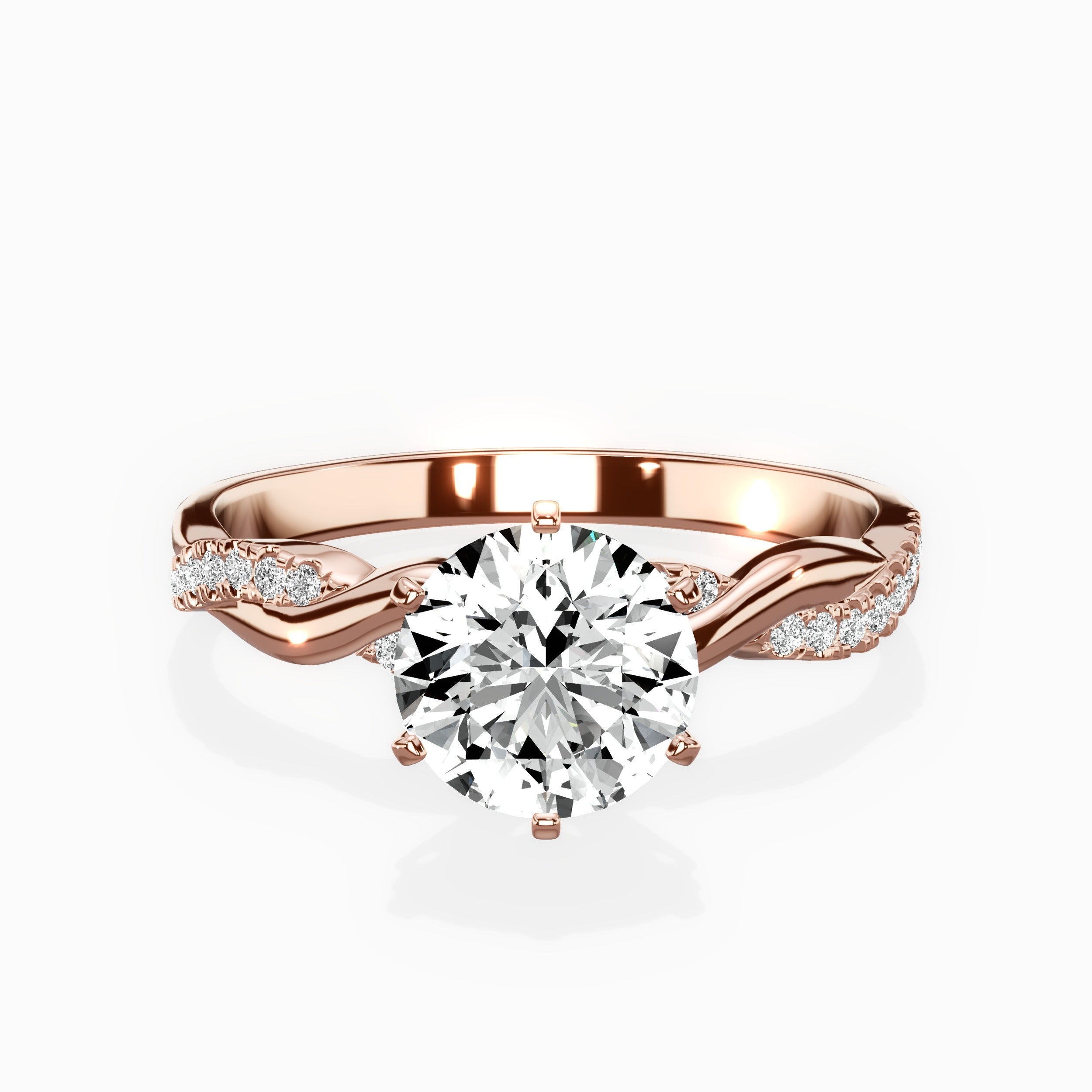 Intertwined Solitaire Engagement Ring