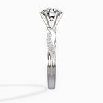 Intertwined Solitaire Round Engagement Ring in White Gold