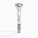 Intertwined Solitaire Round Engagement Ring in White Gold