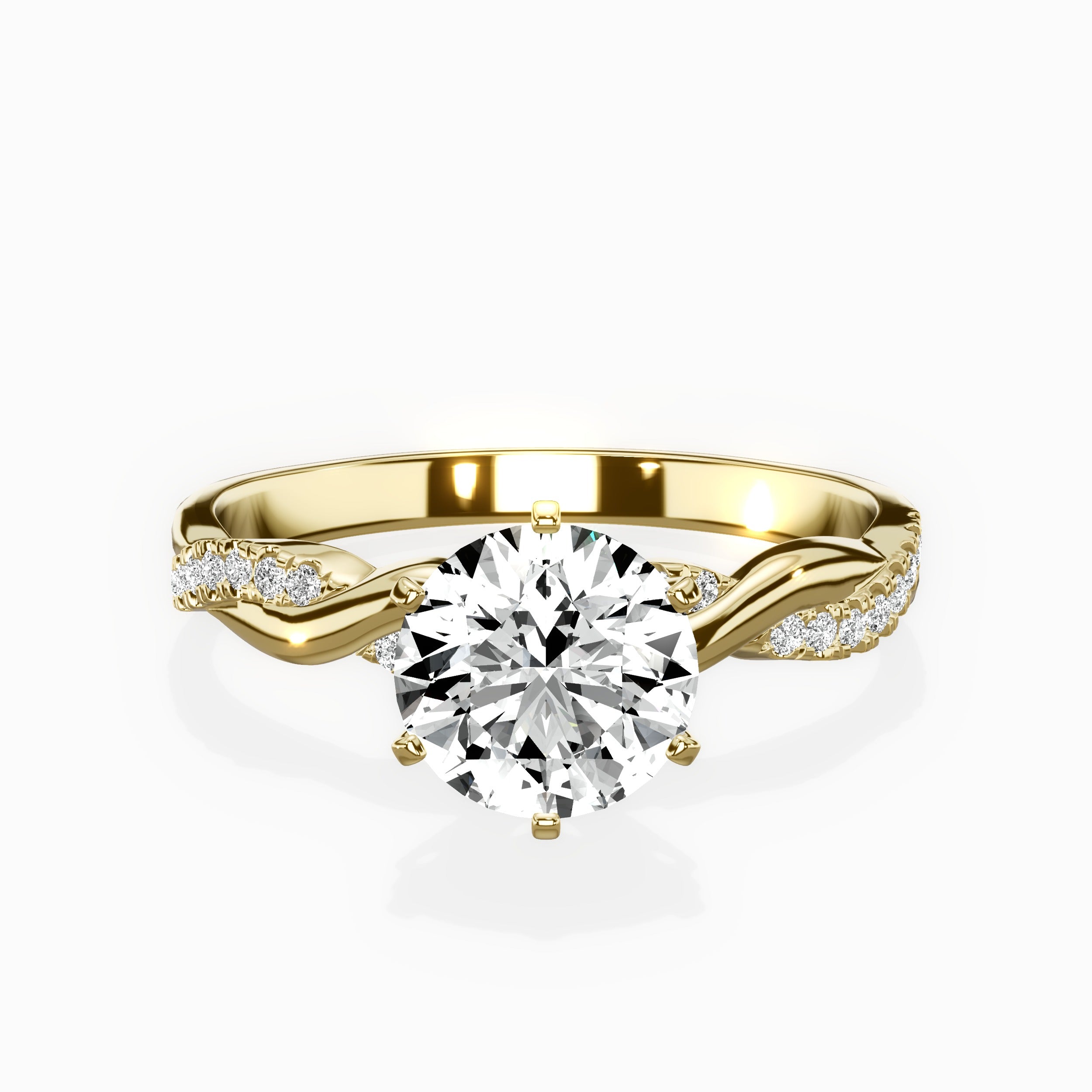 Intertwined Solitaire Engagement Ring