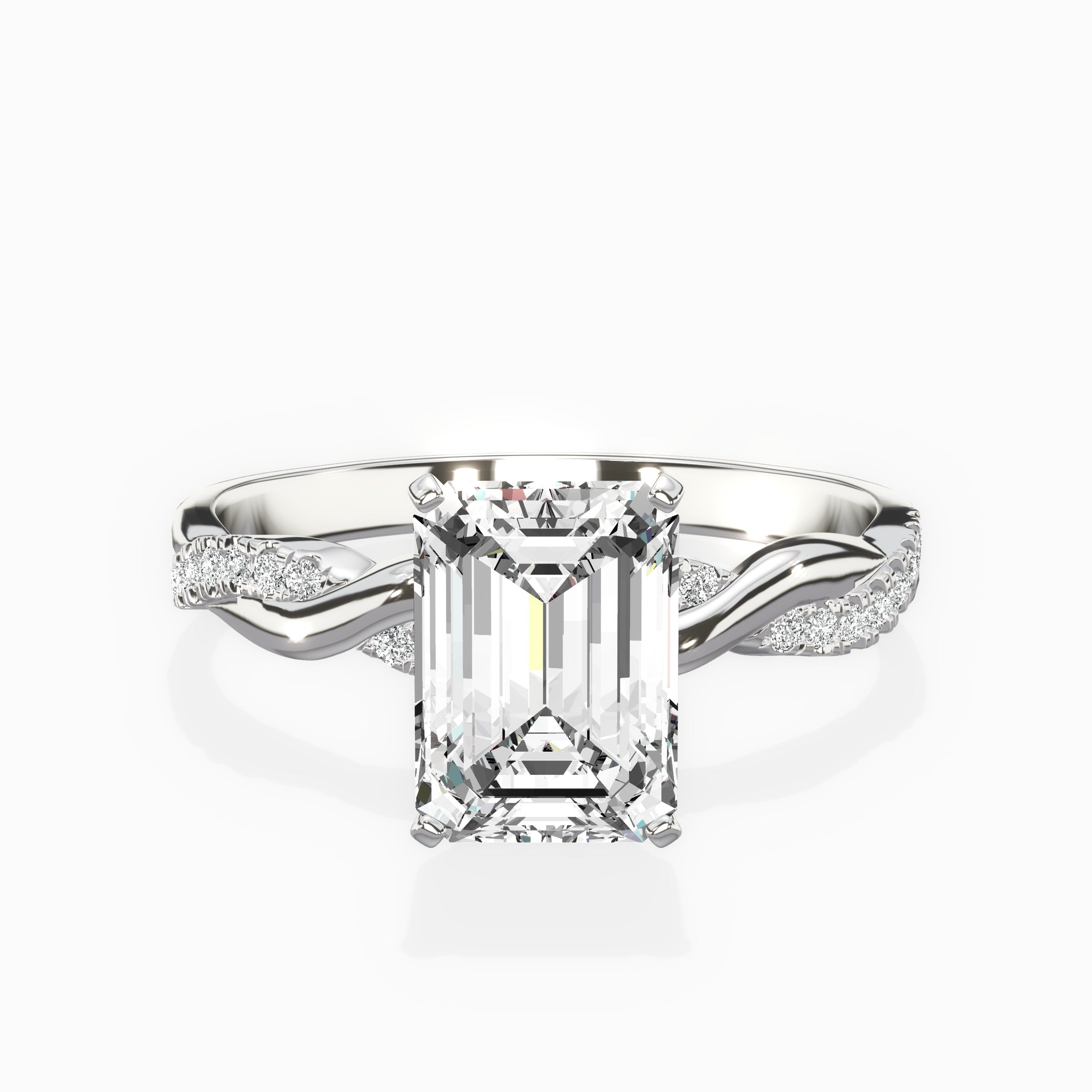 Intertwined Solitaire Engagement Ring