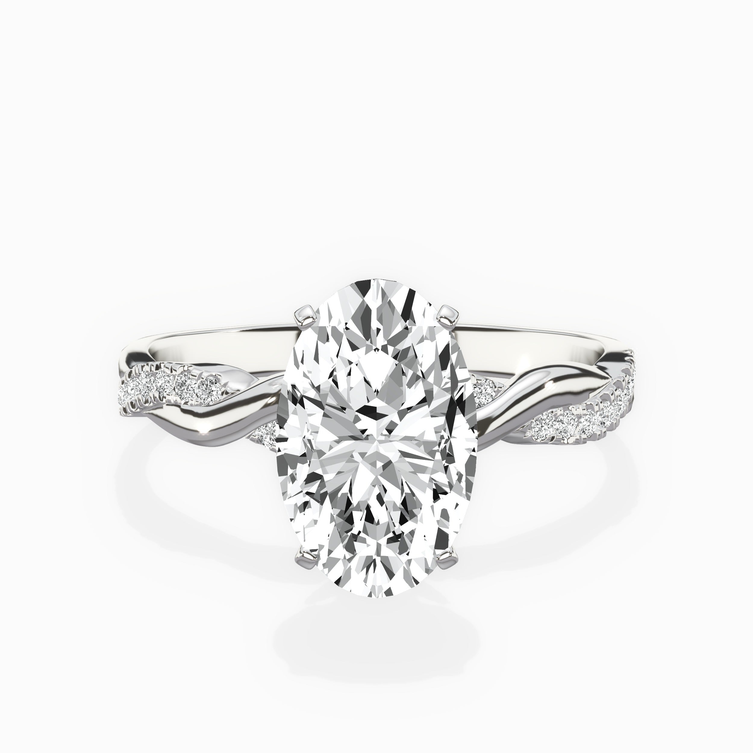 Intertwined Solitaire Engagement Ring