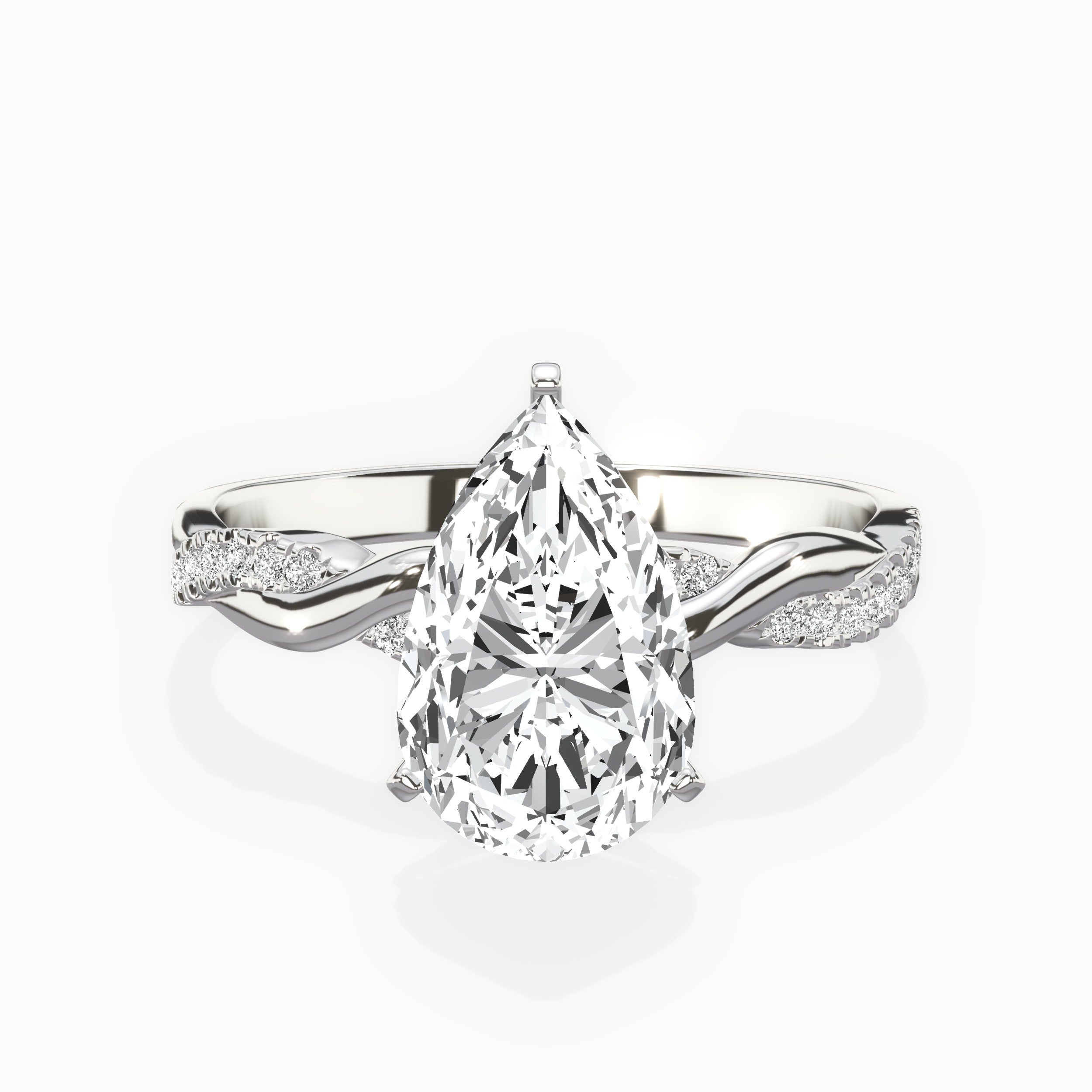 Intertwined Solitaire Engagement Ring
