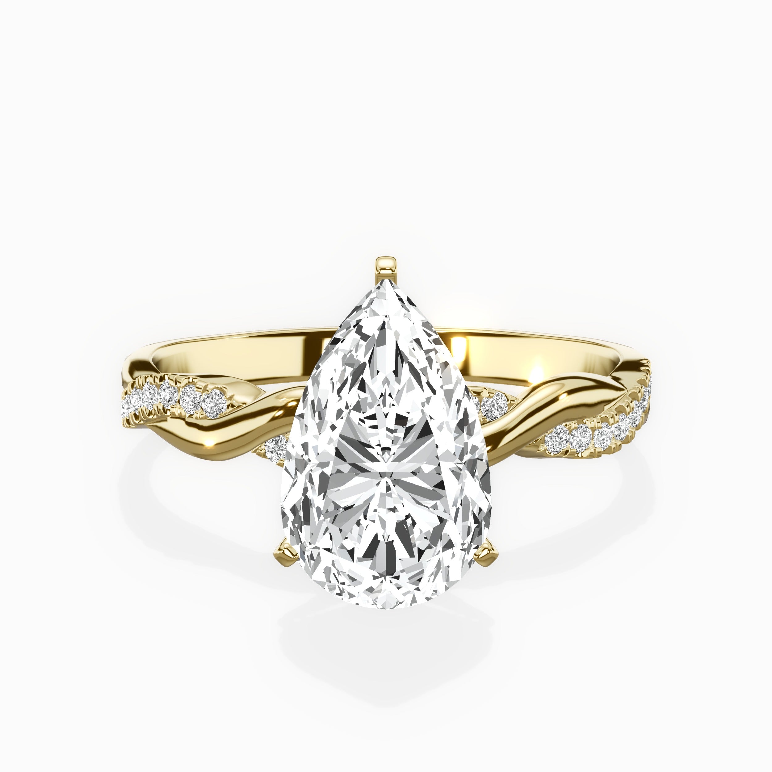 Intertwined Solitaire Engagement Ring