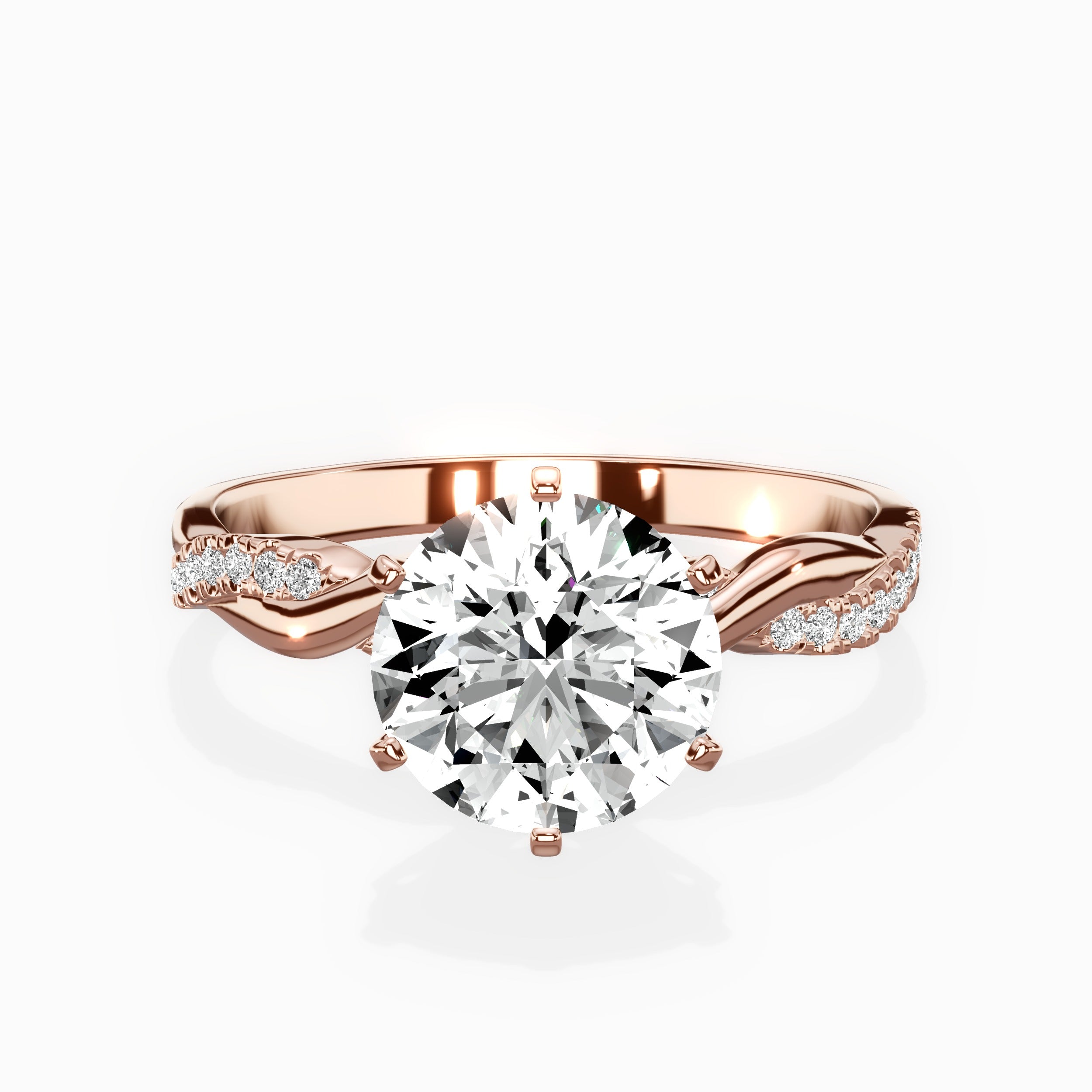 Intertwined Solitaire Engagement Ring