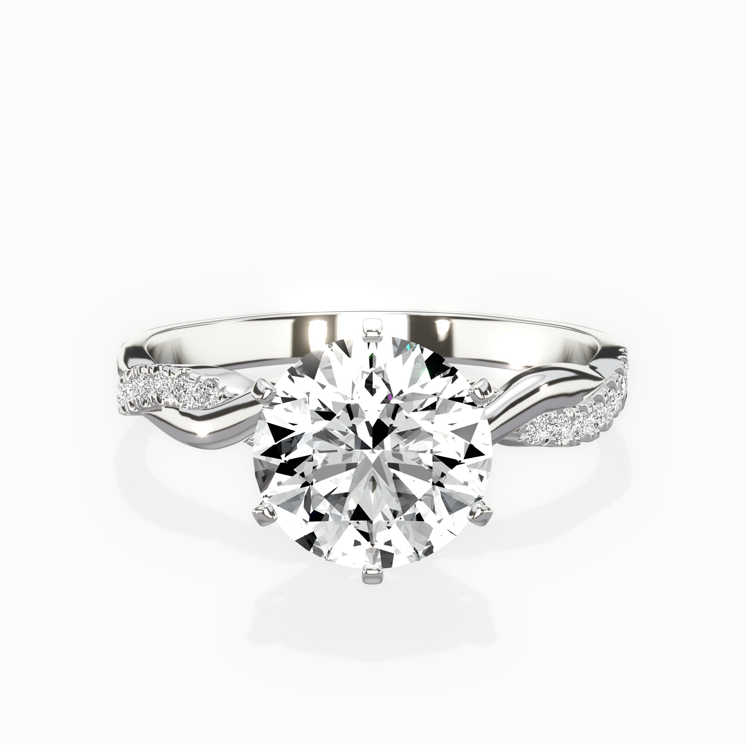 Intertwined Solitaire Engagement Ring
