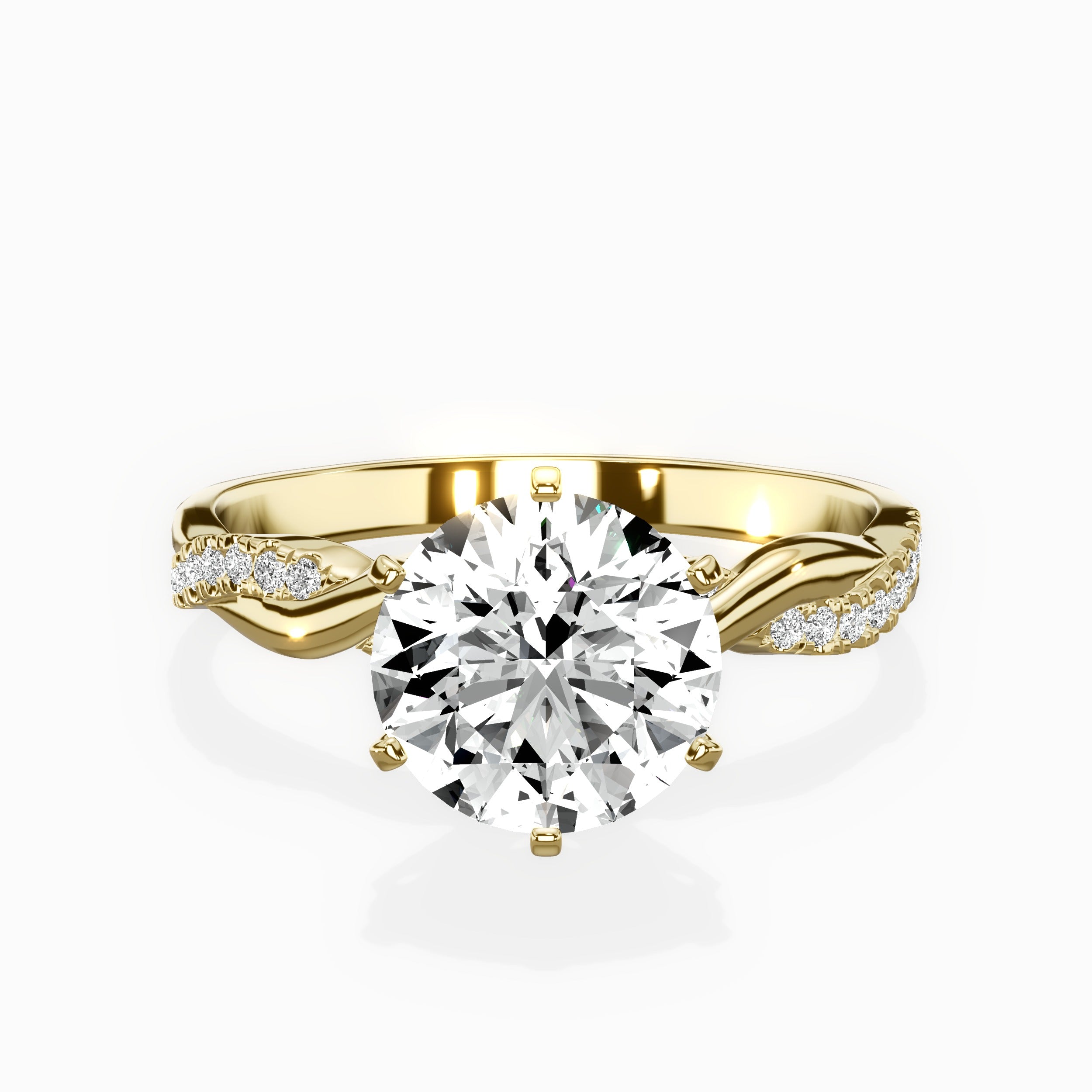 Intertwined Solitaire Engagement Ring