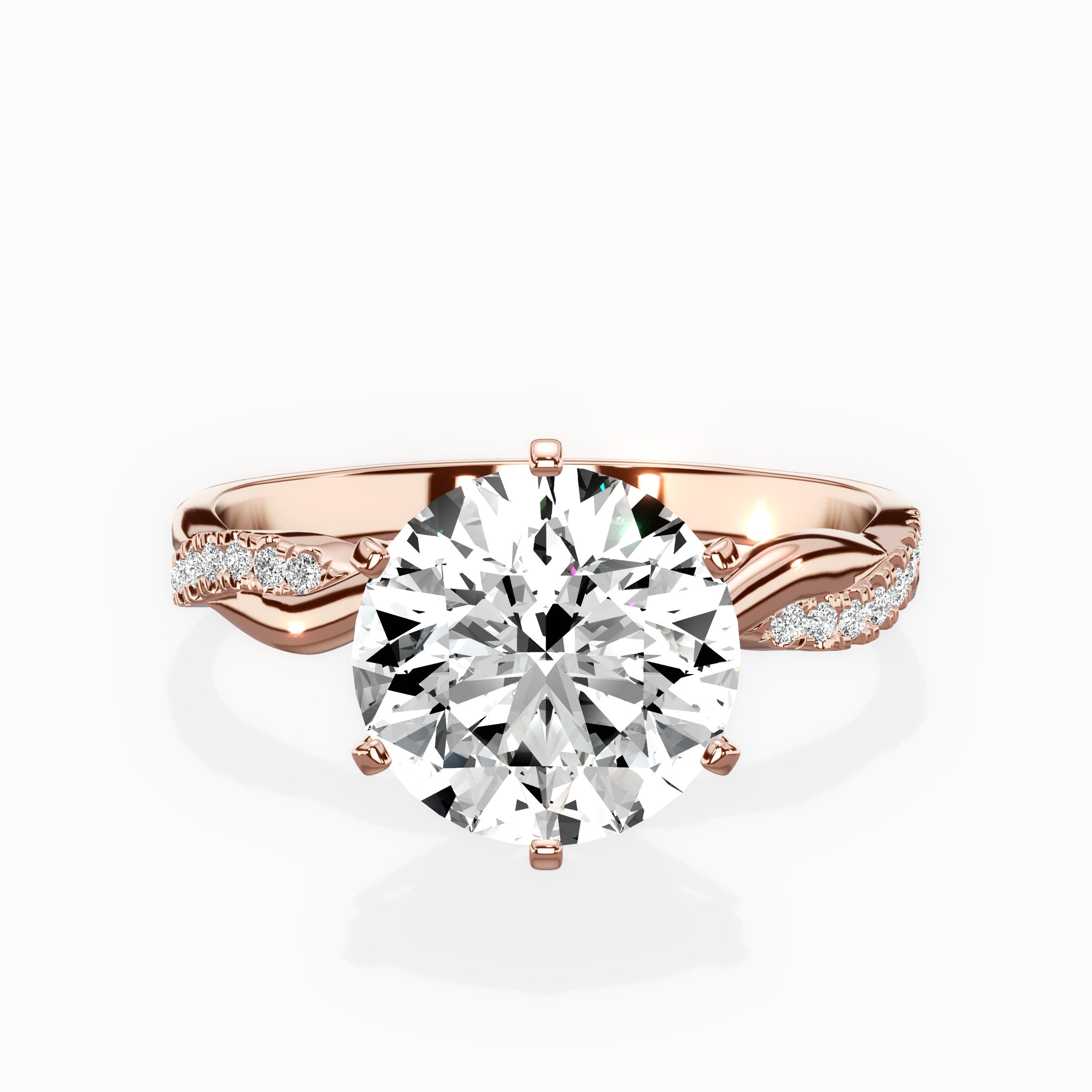 Intertwined Solitaire Engagement Ring