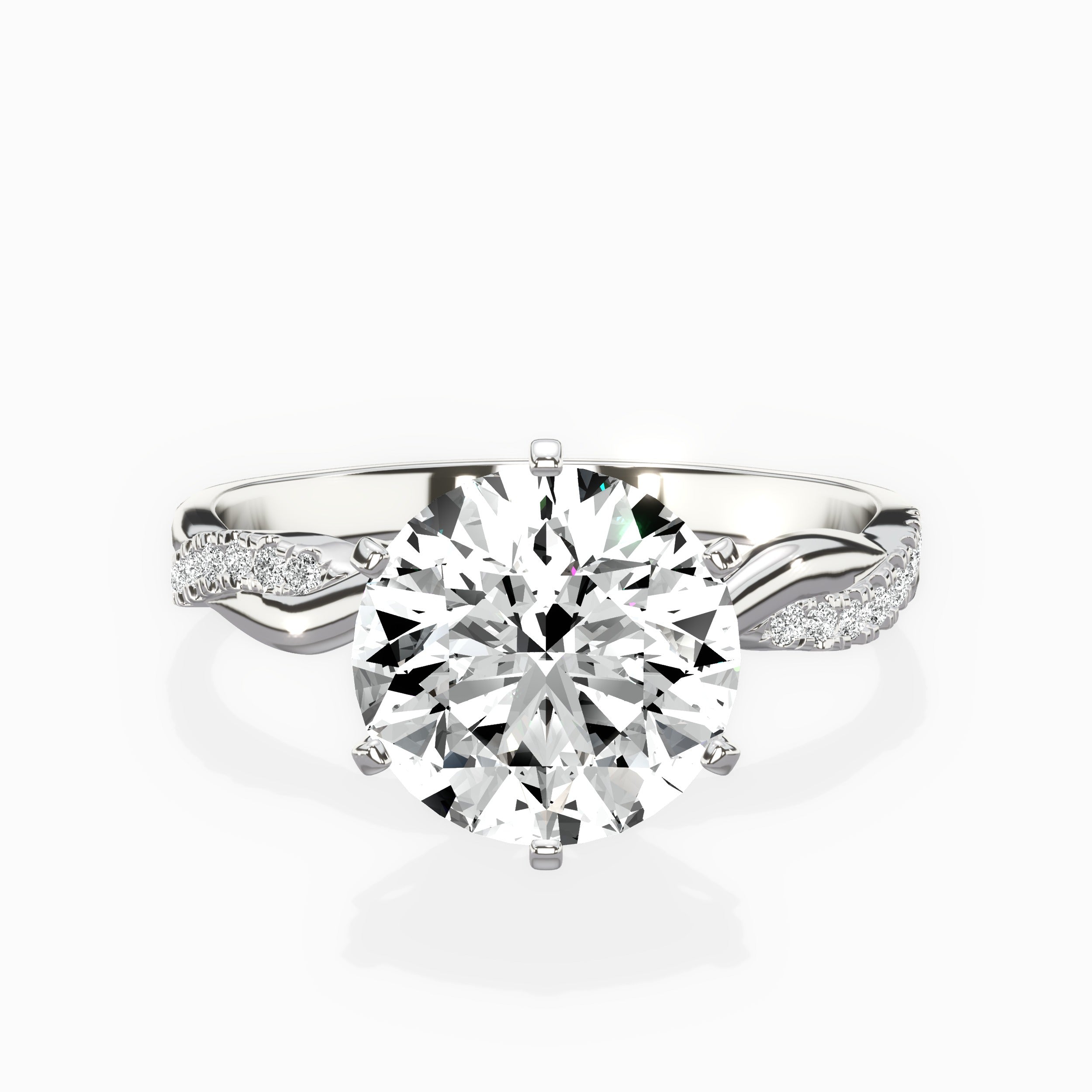 Intertwined Solitaire Engagement Ring