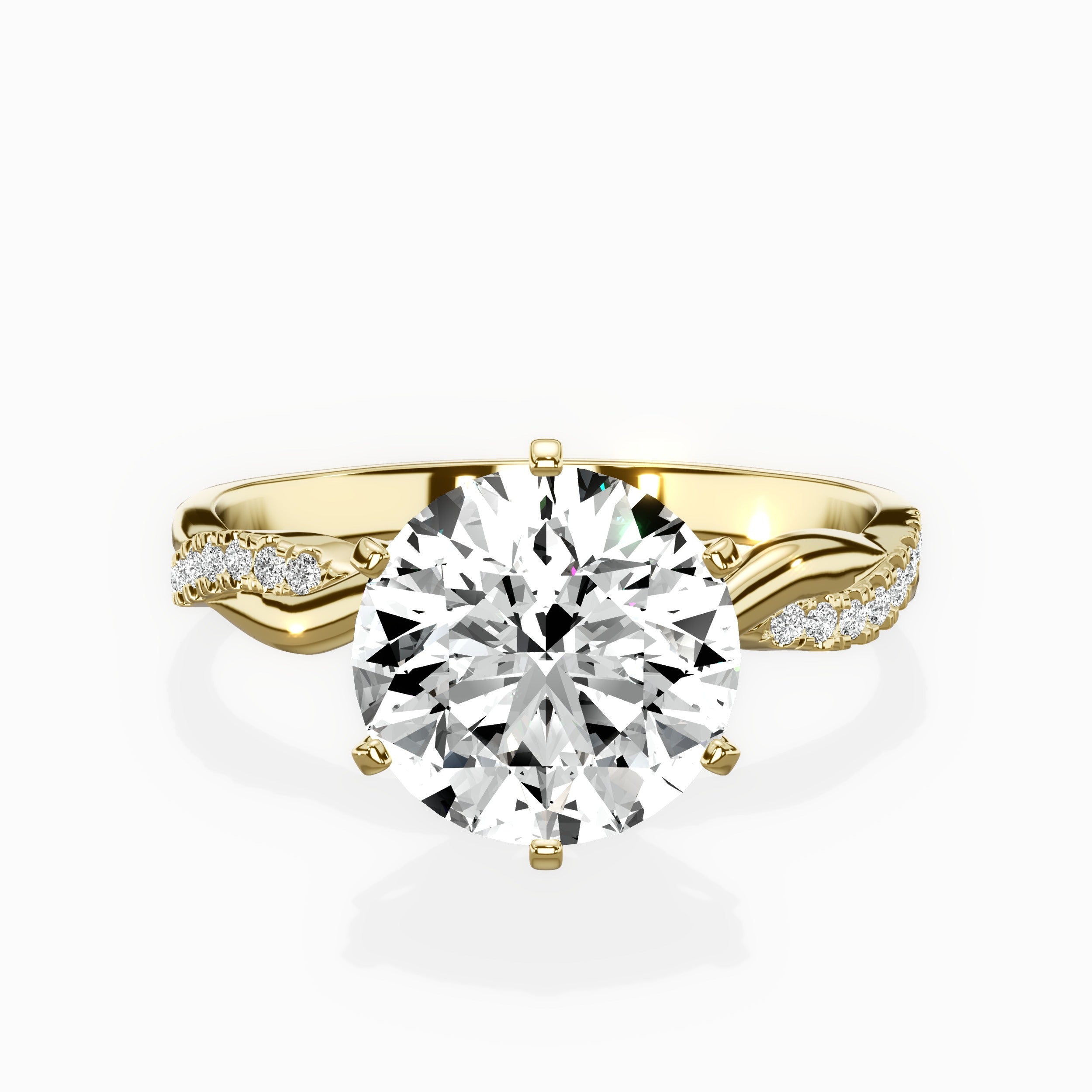 Intertwined Solitaire Engagement Ring