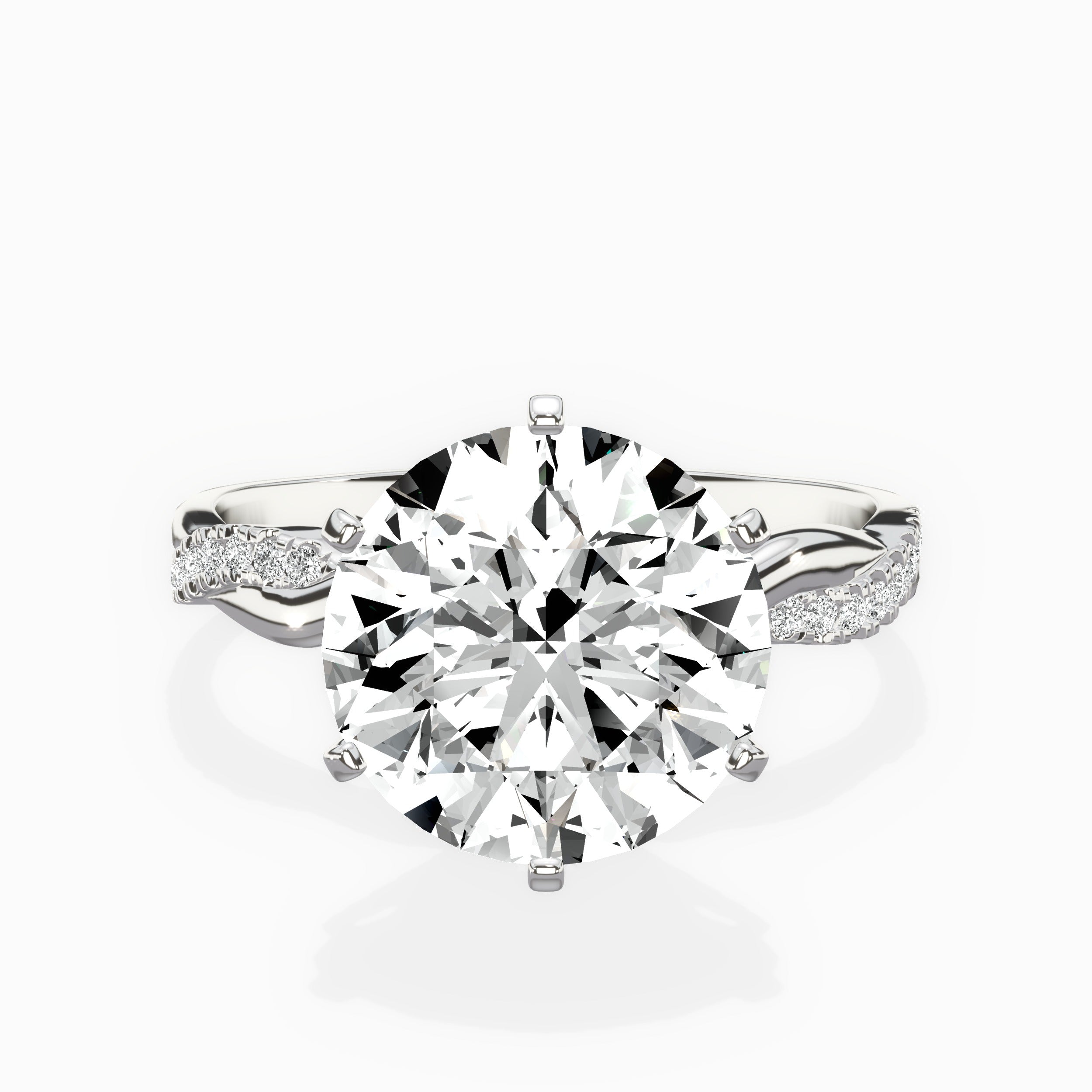 Intertwined Solitaire Engagement Ring