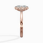 Milgrain Solitaire Oval Engagement Ring in Rose Gold
