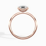 Milgrain Solitaire Oval Engagement Ring in Rose Gold