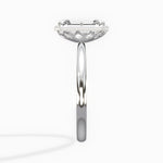 Milgrain Solitaire Emerald Engagement Ring in White Gold