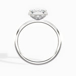 Milgrain Solitaire Emerald Engagement Ring in White Gold