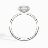 Milgrain Solitaire Emerald Engagement Ring in White Gold