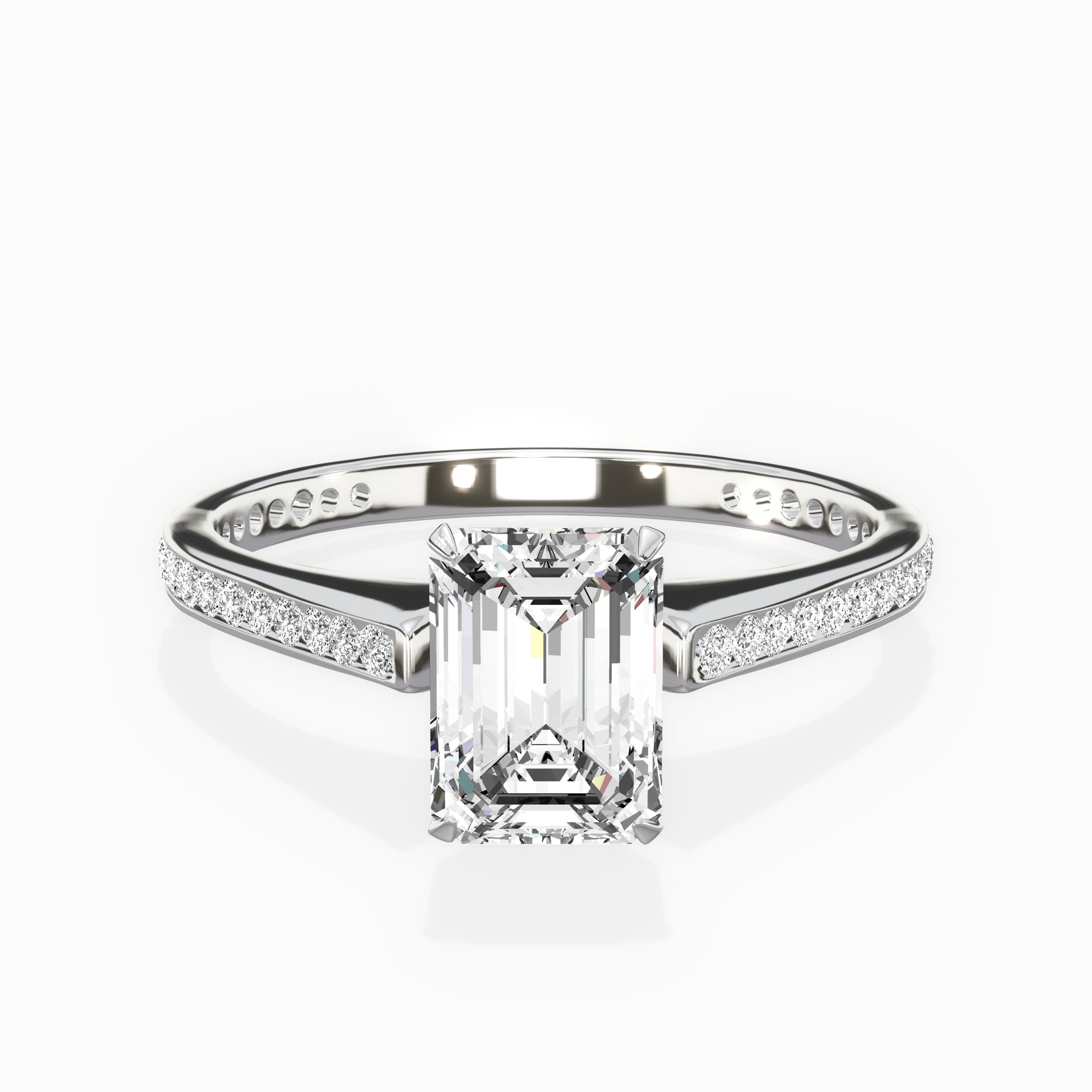Channel Set Solitaire Engagement Ring