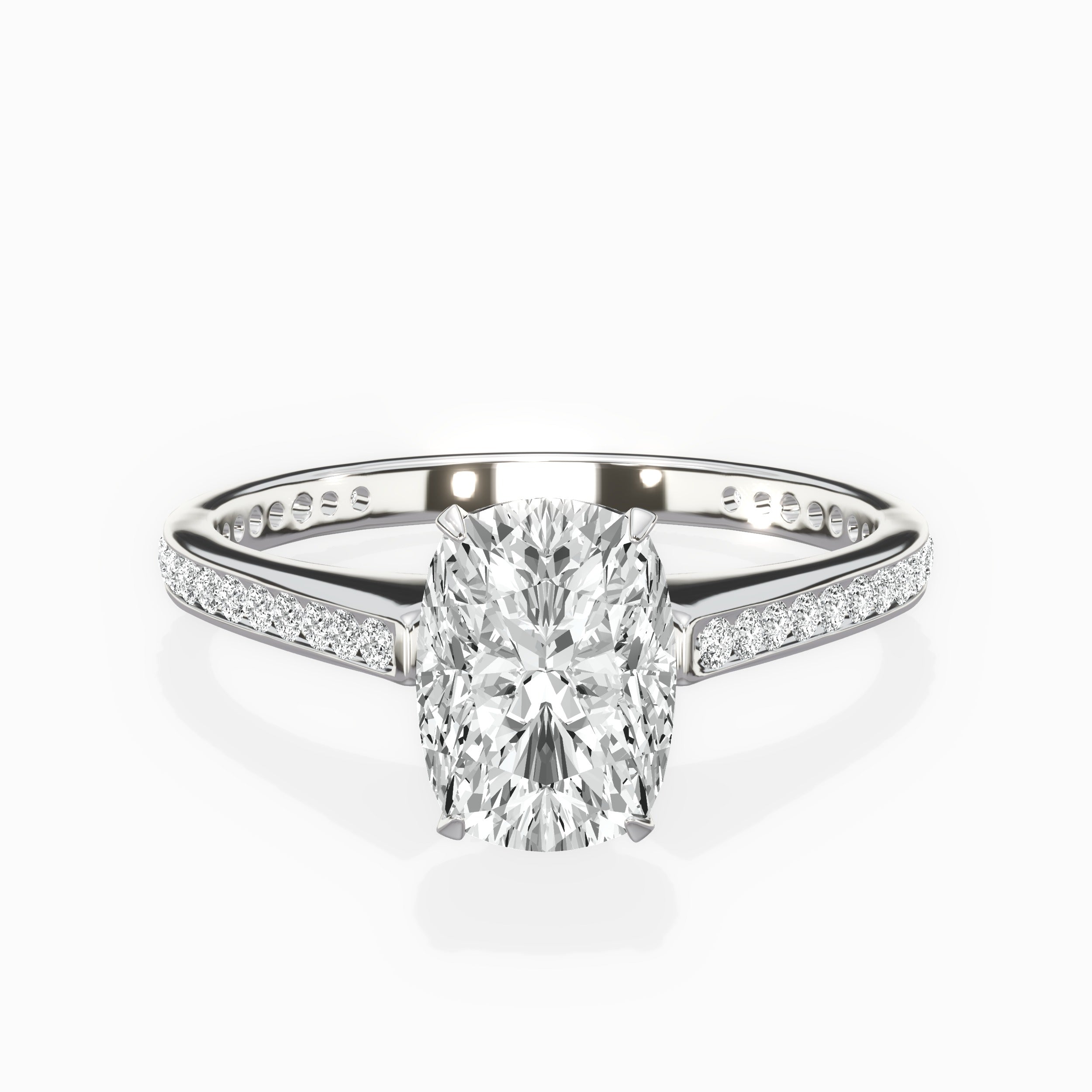 Channel Set Solitaire Engagement Ring