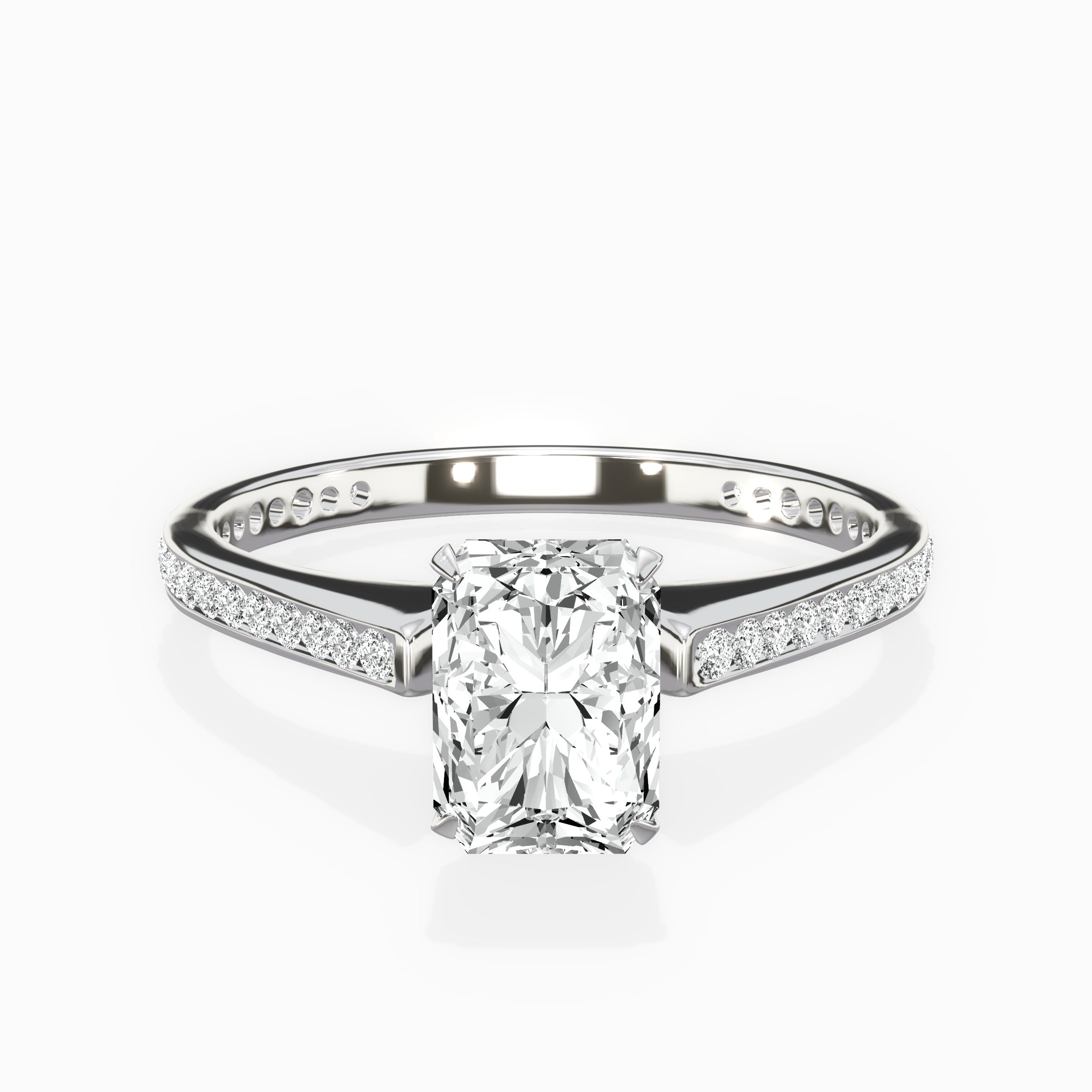 Channel Set Solitaire Engagement Ring
