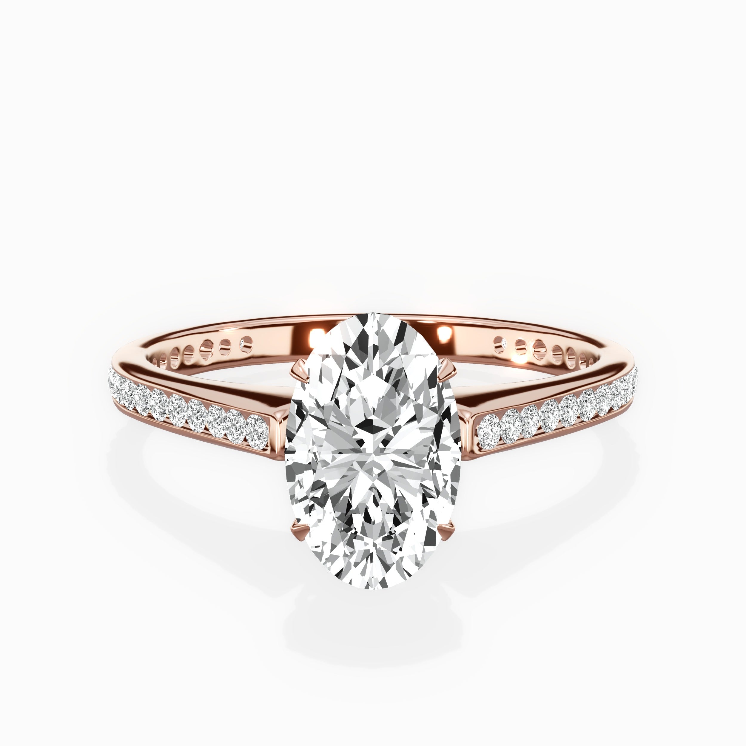 Channel Set Solitaire Engagement Ring
