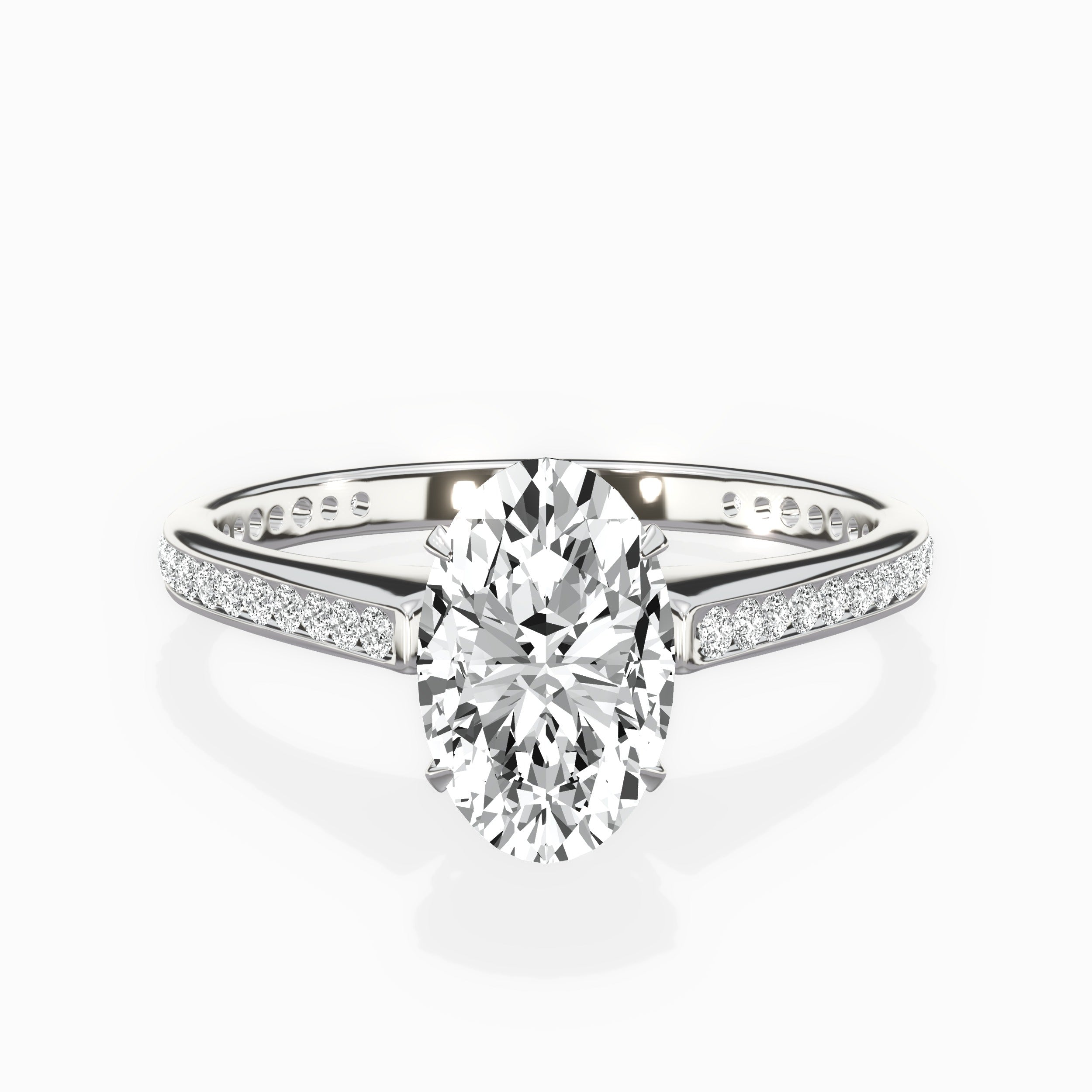 Channel Set Solitaire Engagement Ring