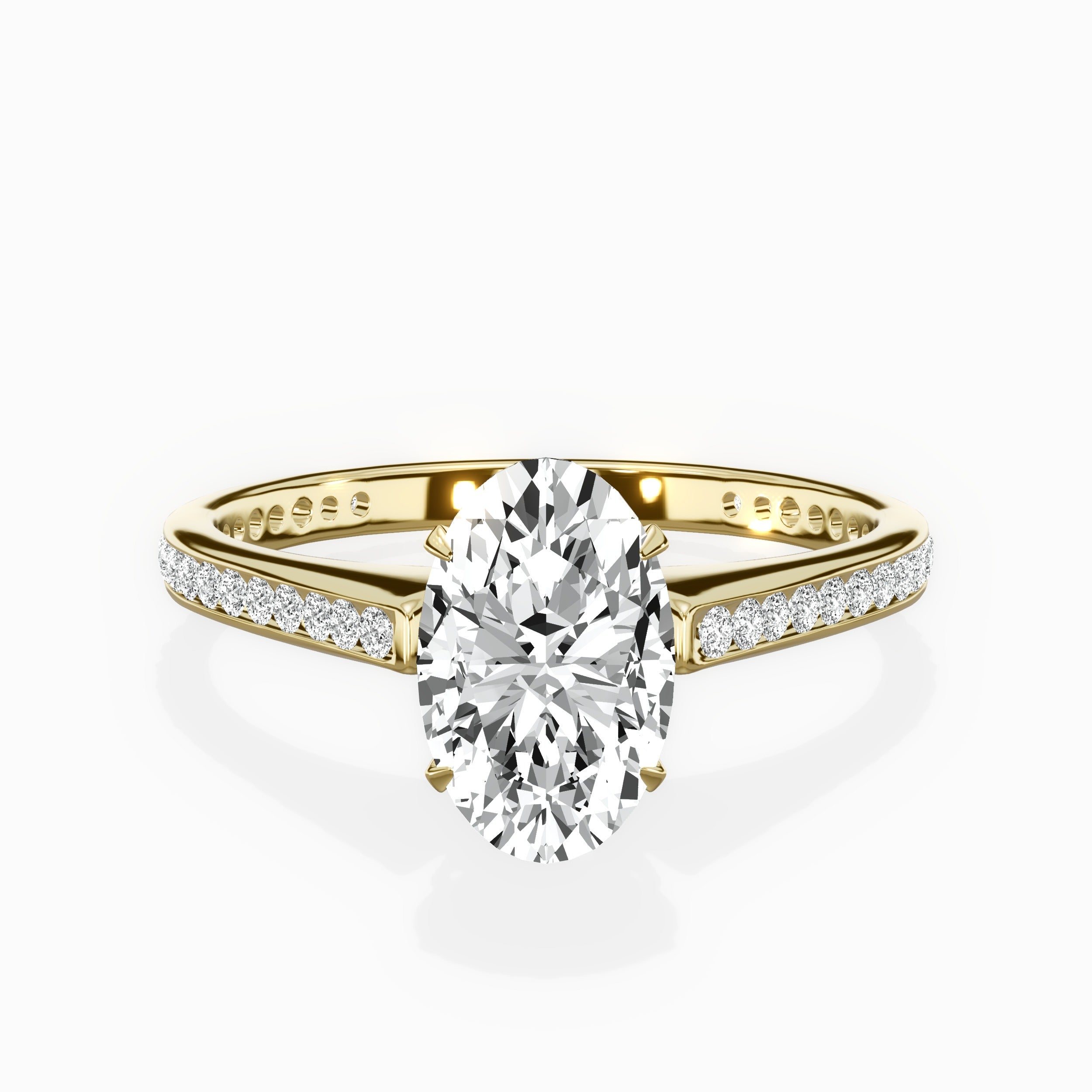 Channel Set Solitaire Engagement Ring