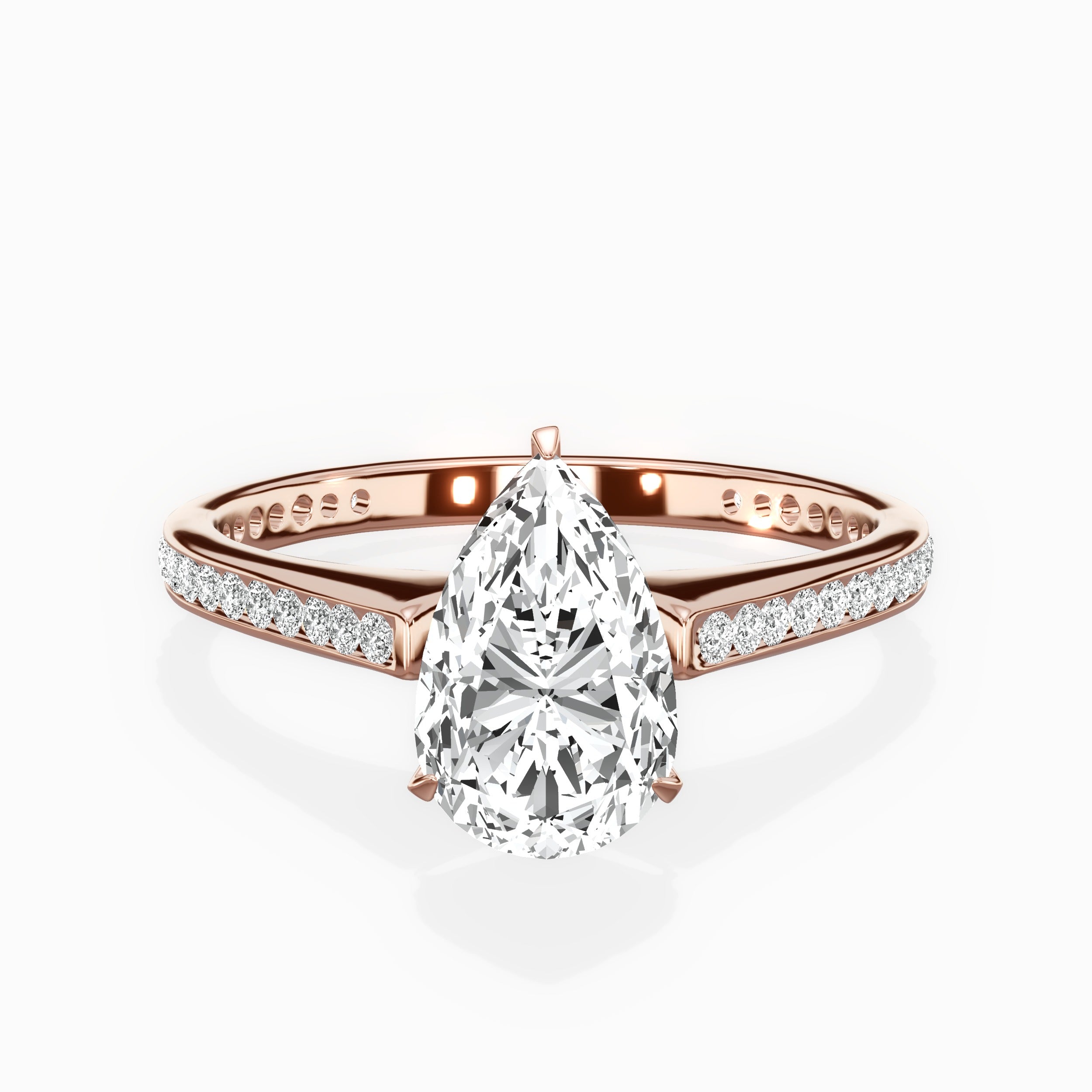 Channel Set Solitaire Engagement Ring