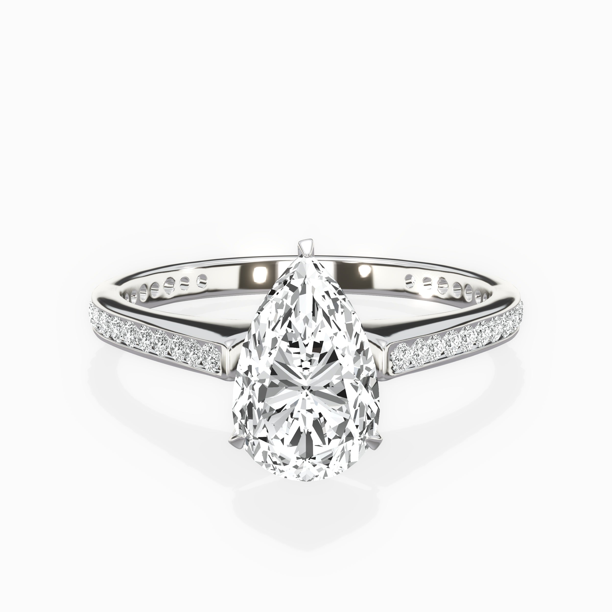 Channel Set Solitaire Engagement Ring