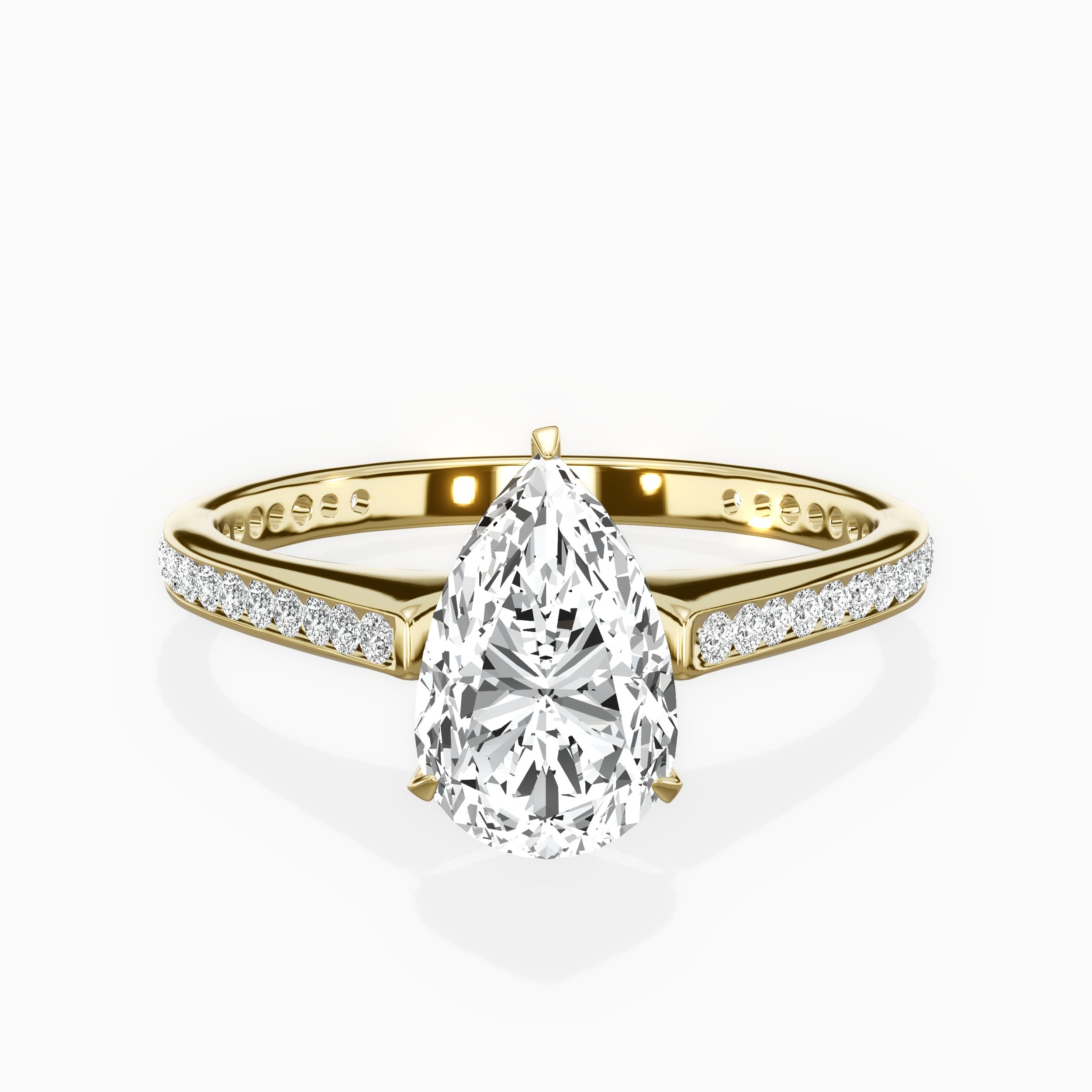 Channel Set Solitaire Engagement Ring