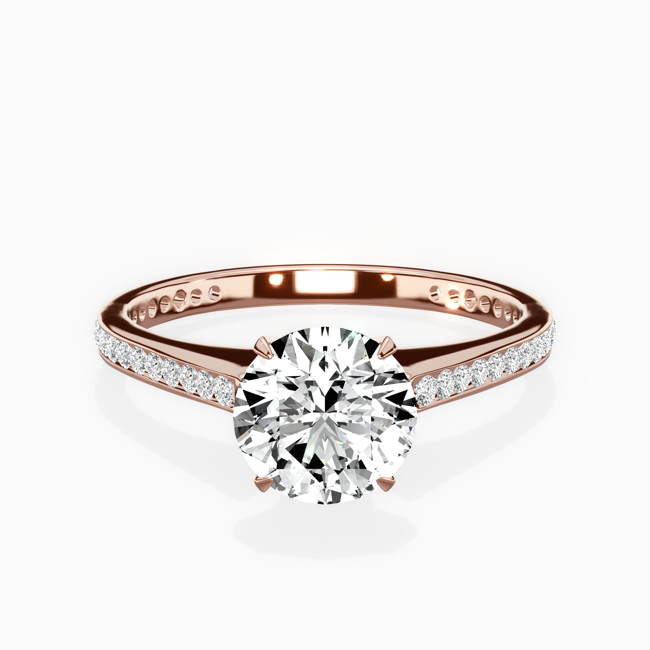 Channel Set Solitaire Engagement Ring