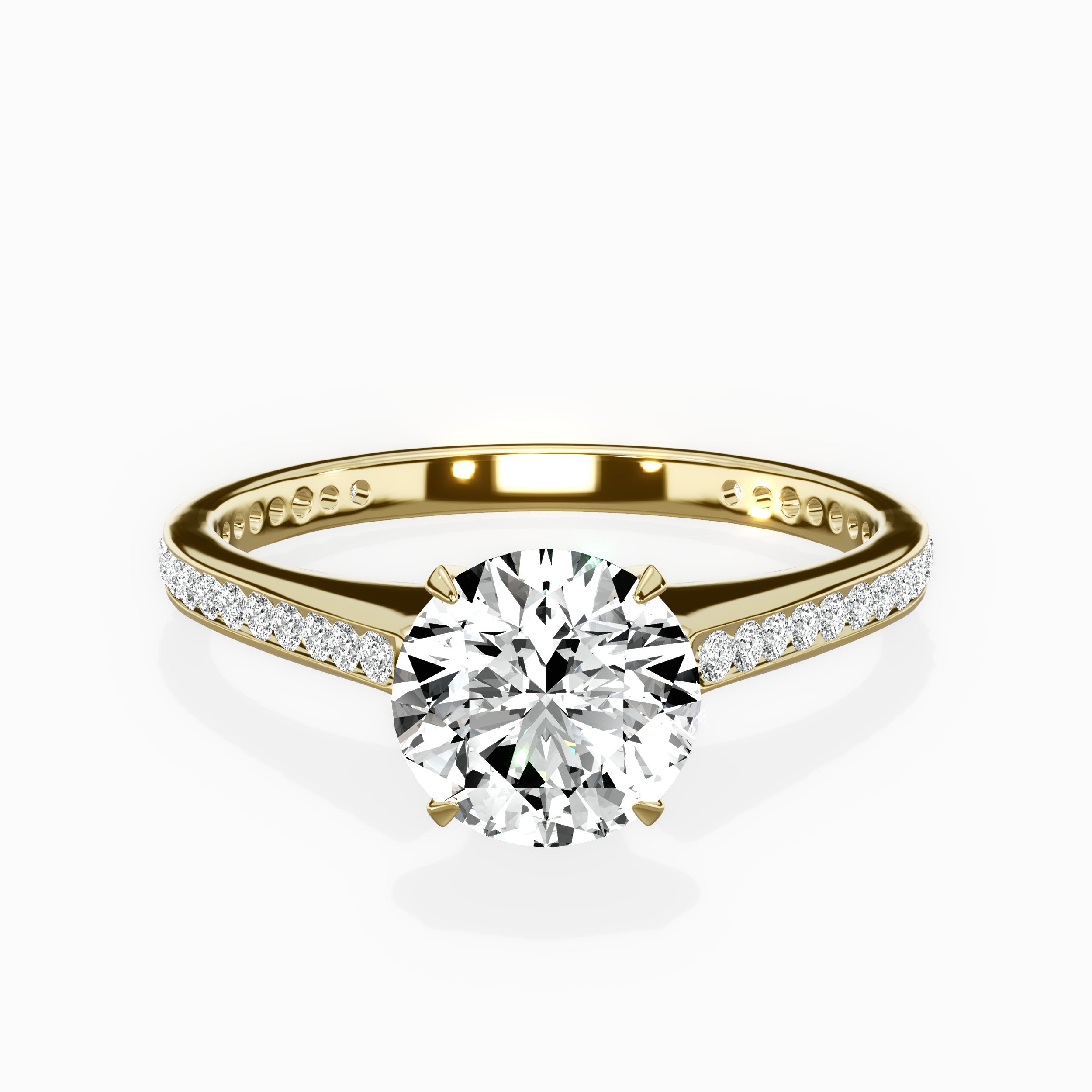 Channel Set Solitaire Engagement Ring
