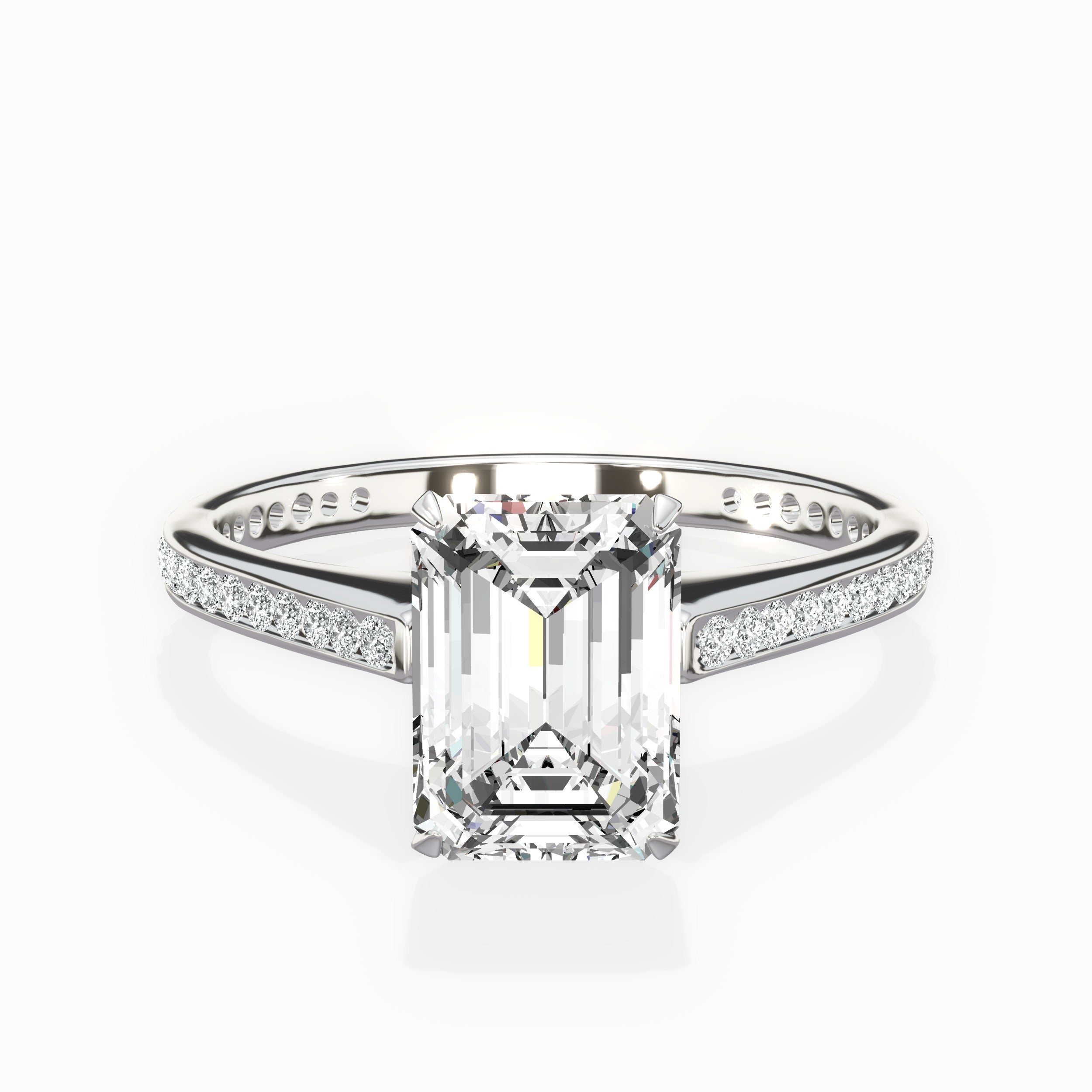 Channel Set Solitaire Engagement Ring