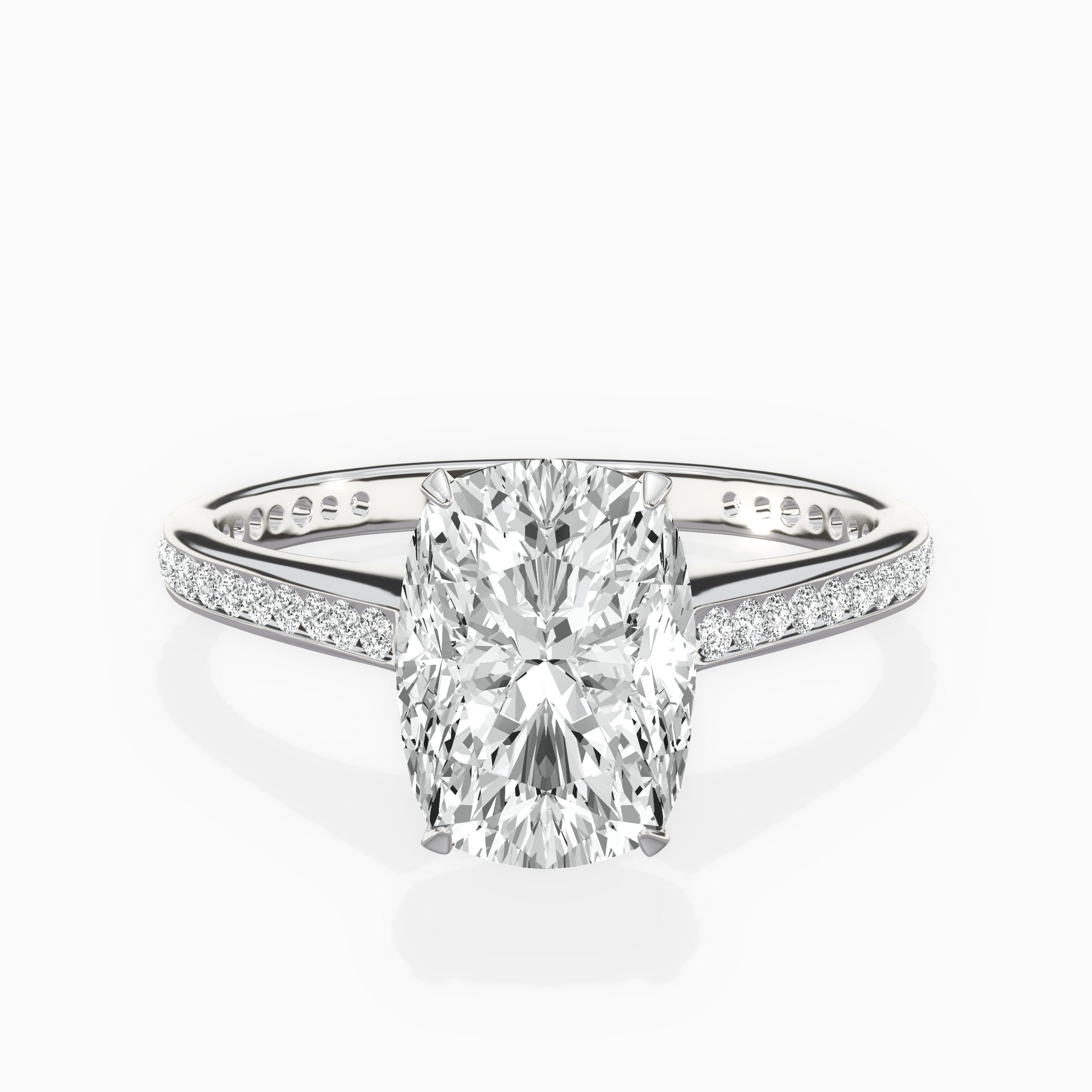 Channel Set Solitaire Engagement Ring