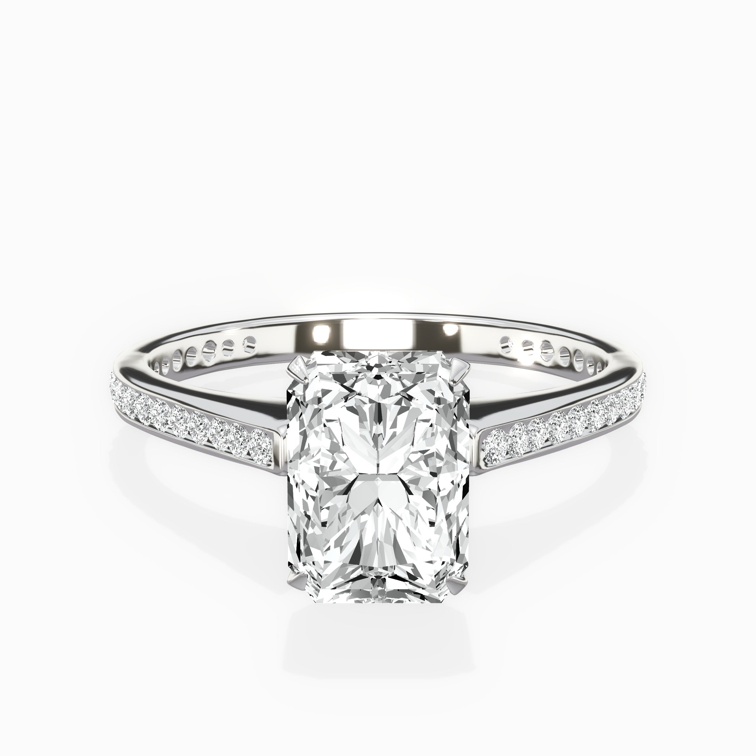 Channel Set Solitaire Engagement Ring