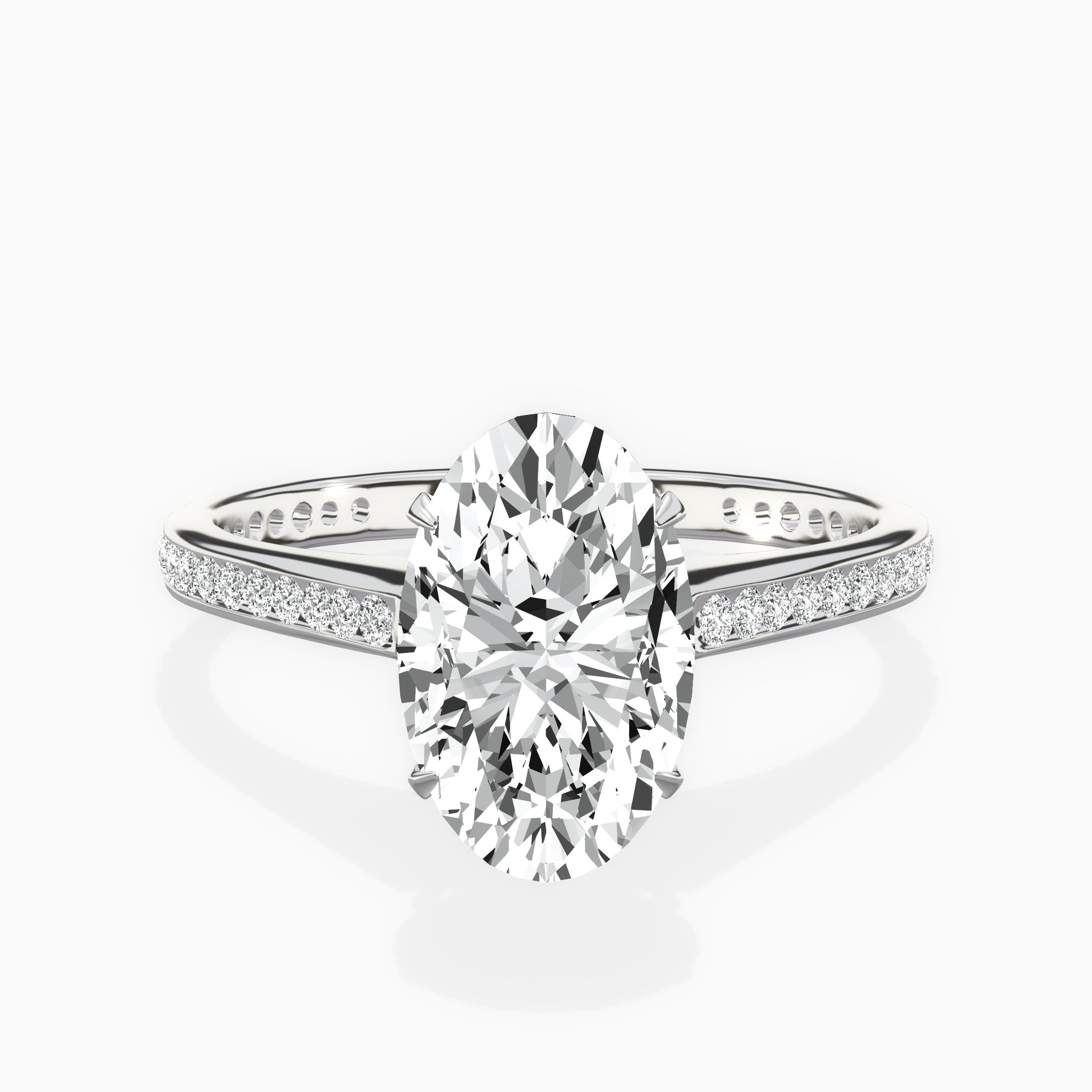 Channel Set Solitaire Engagement Ring