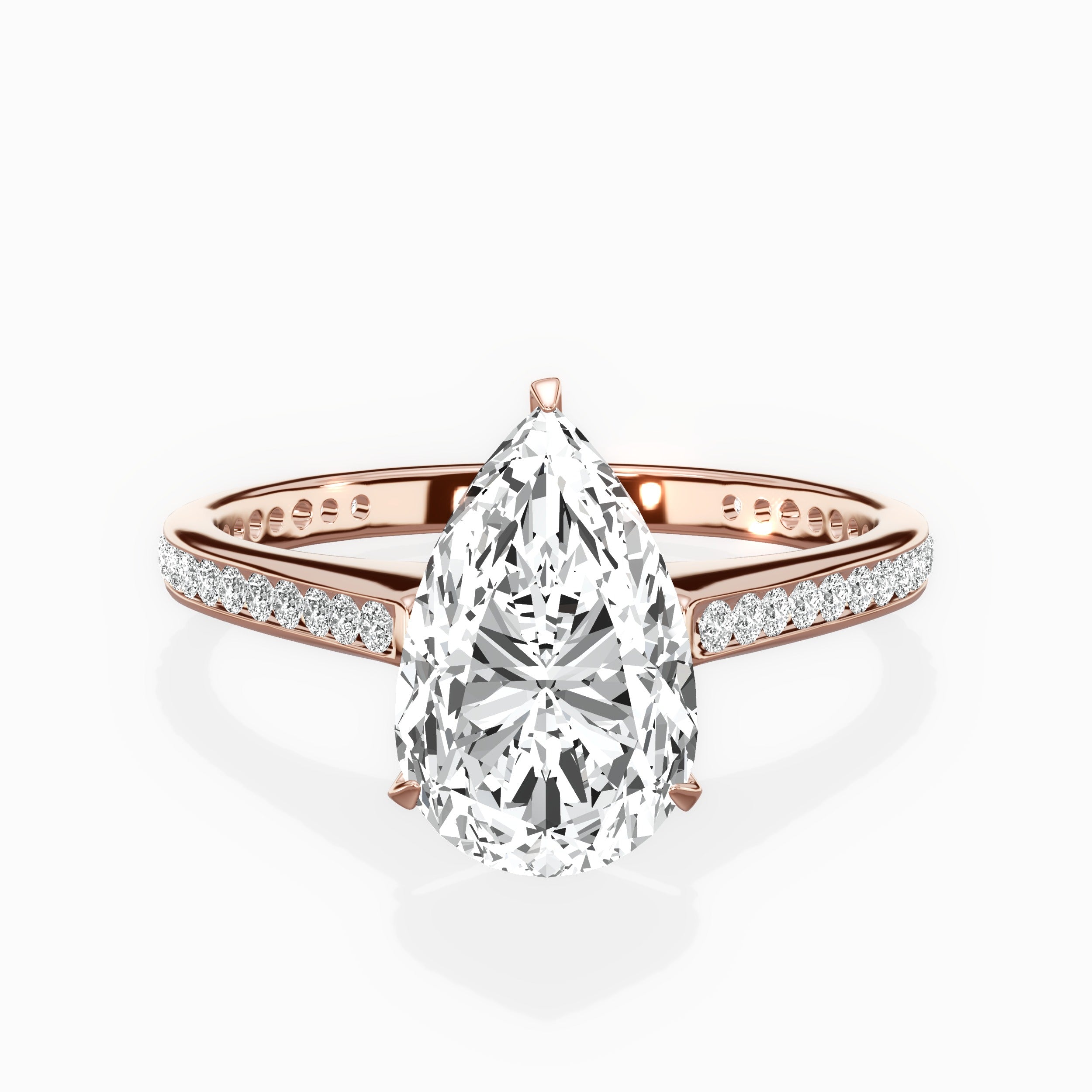 Channel Set Solitaire Engagement Ring