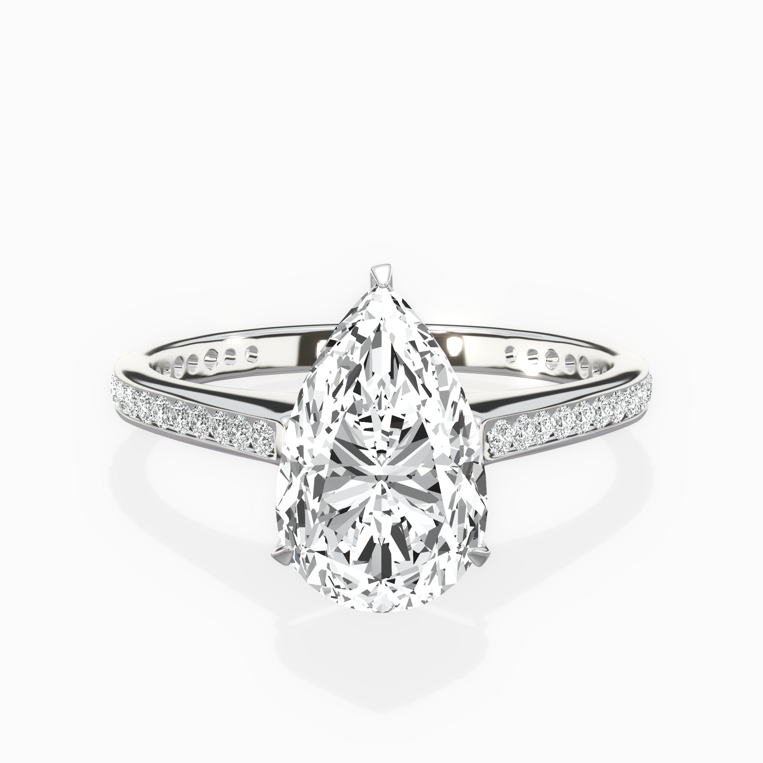 Channel Set Solitaire Engagement Ring
